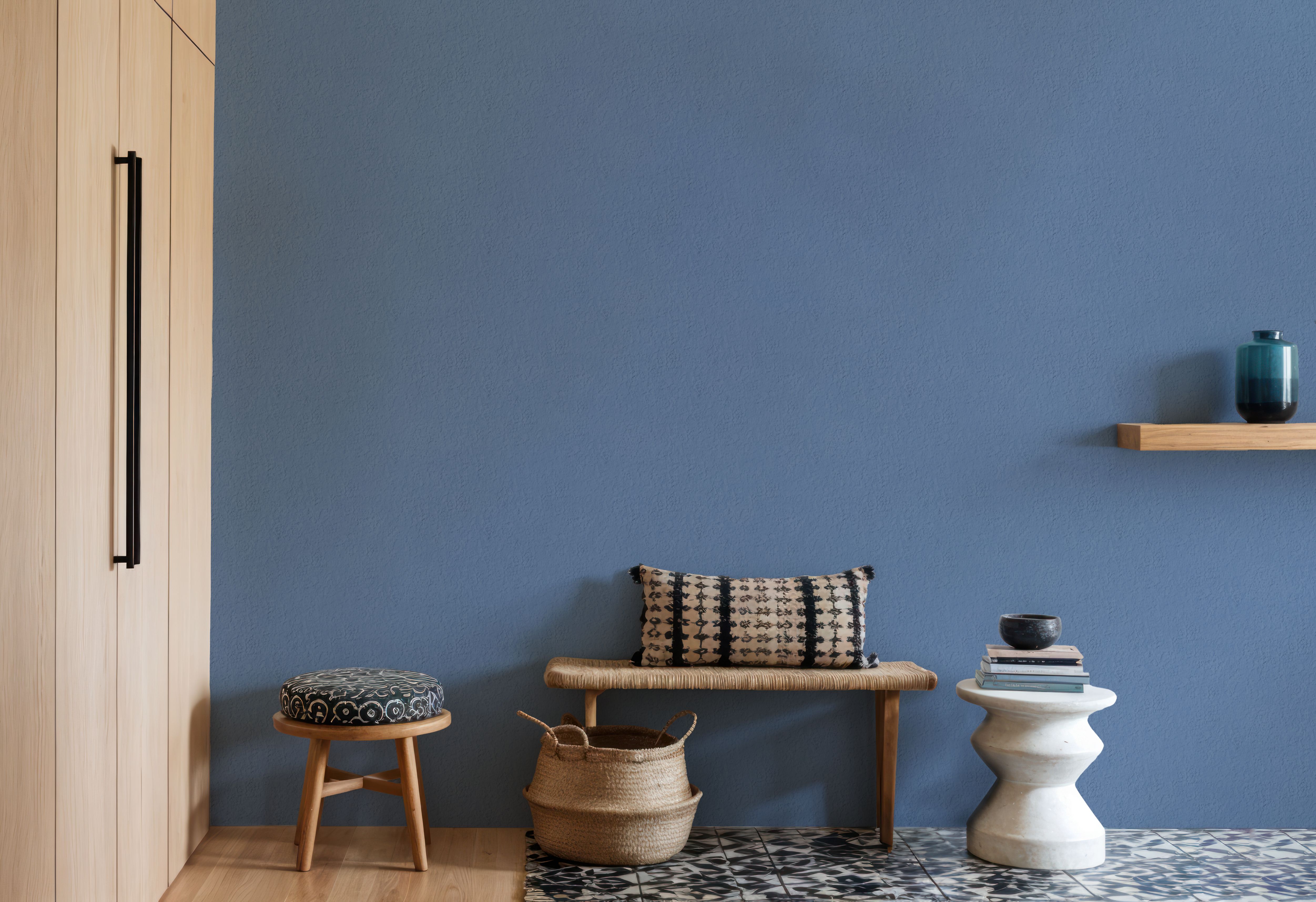 Faux Sand Stucco Finish, Periwinkle