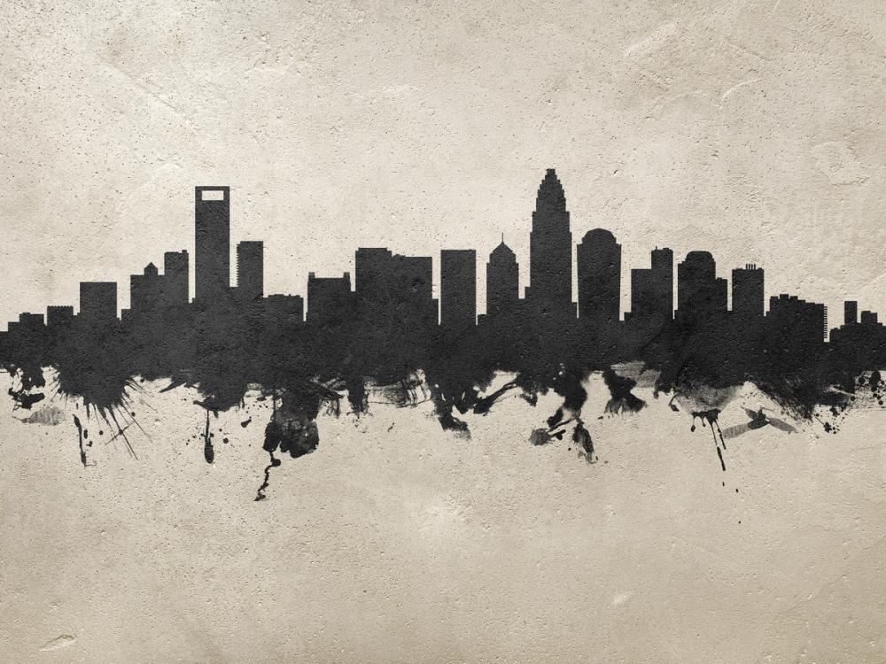 Charlotte North Carolina Skyline Concrete