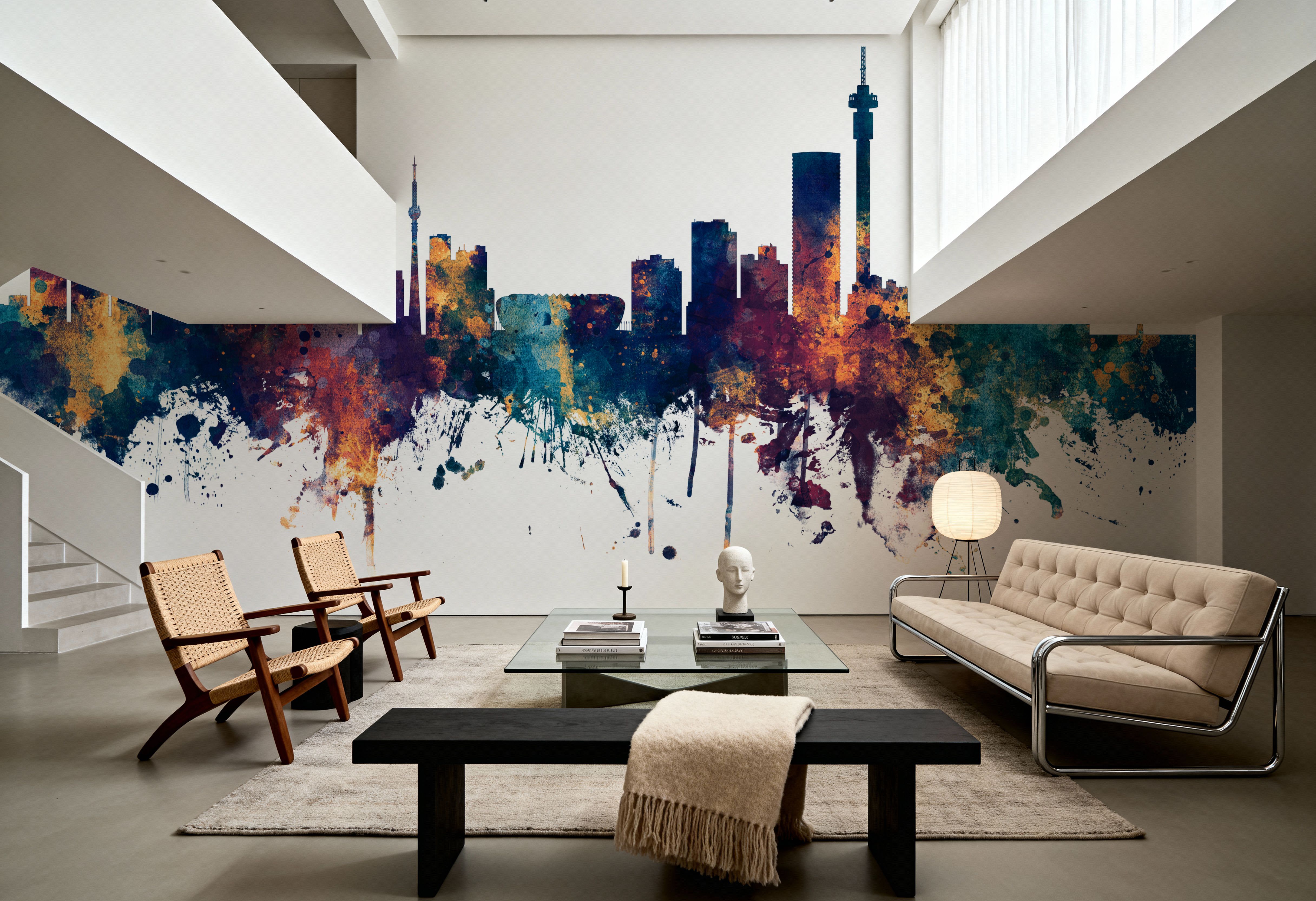 Johannesburg South Africa Skyline Blue & Bronze