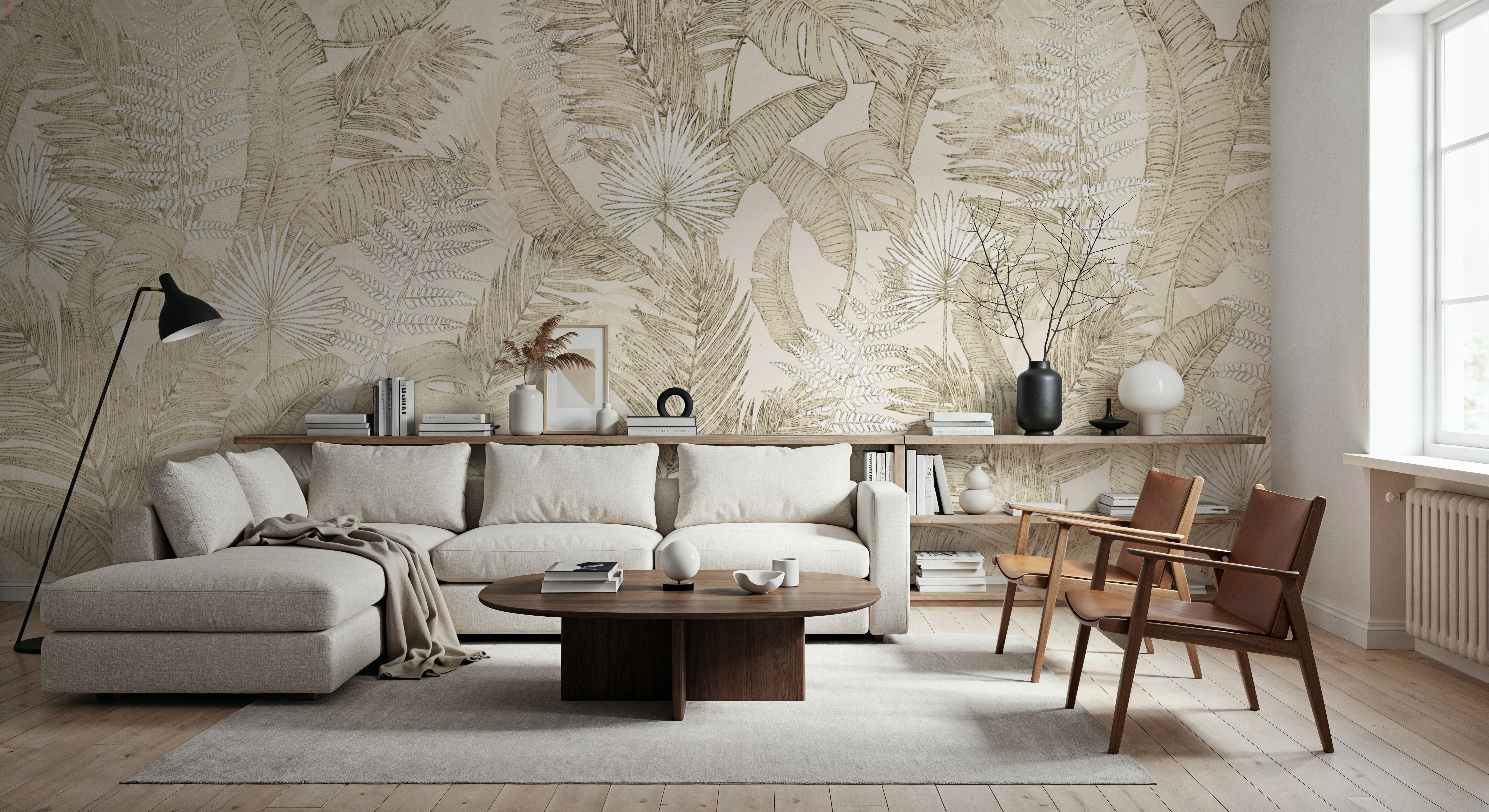 Ferns Beige, Papel pintado