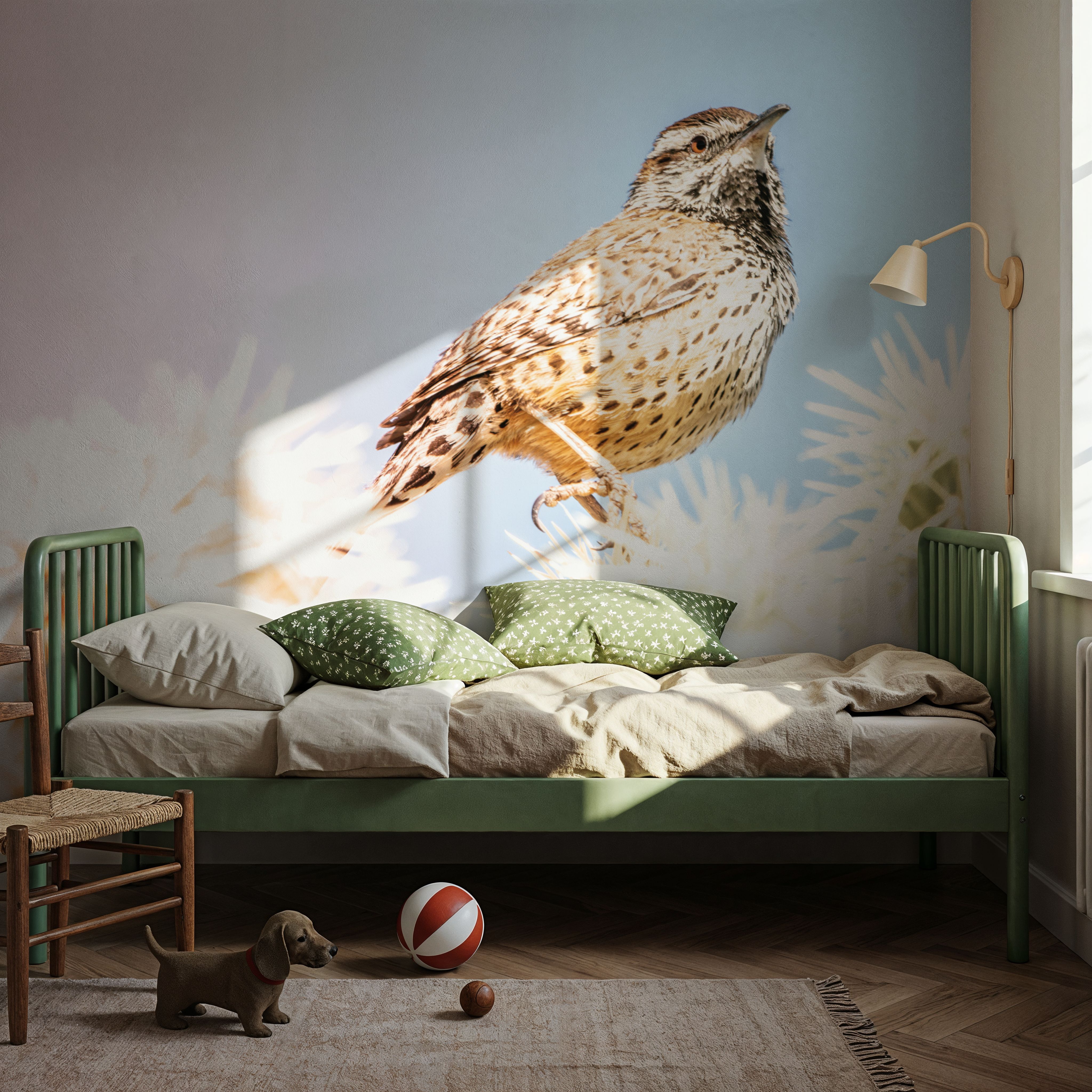 Wall Mural - Desert Song - Birds Landscapes mural wallpaper - Blue - Kids' Room - Wallism Ireland - Peel & Stick or Paste-the-Wall