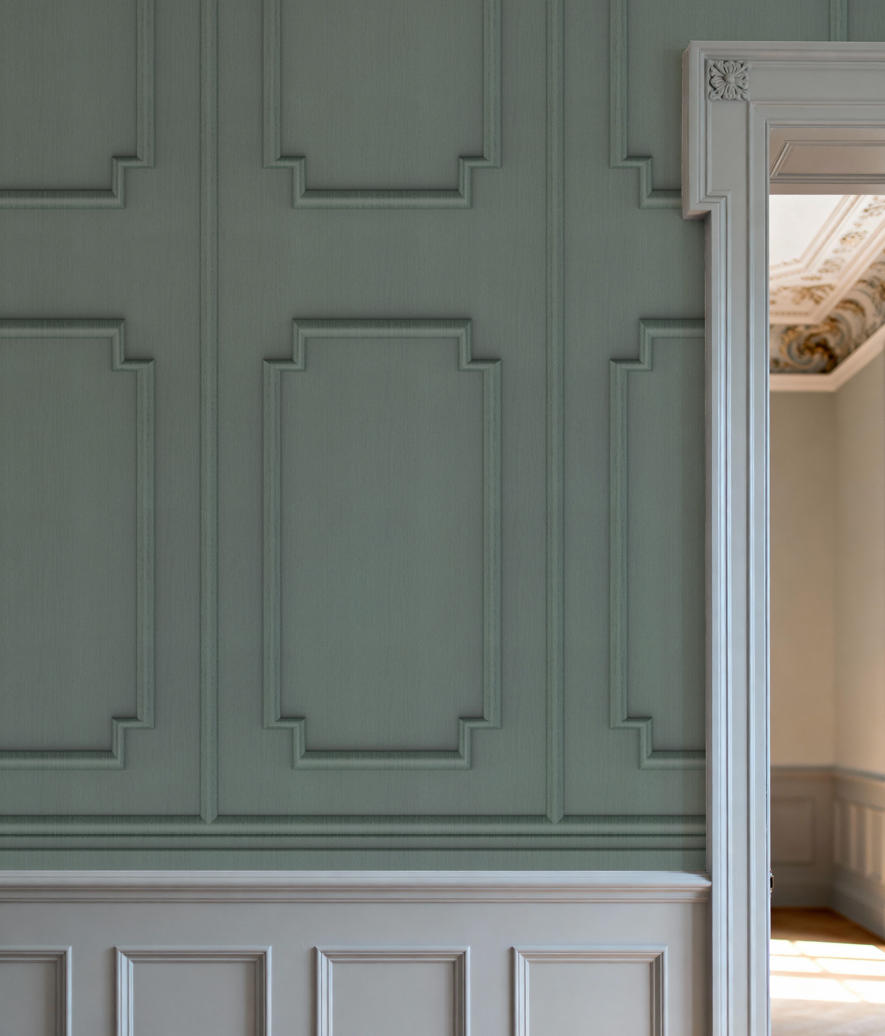 Faux Wall Panel Moulding, Sage