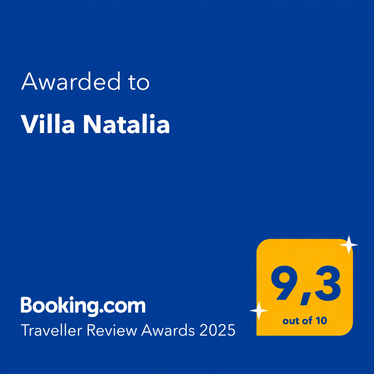 Booking Digital Award TRA 2025
