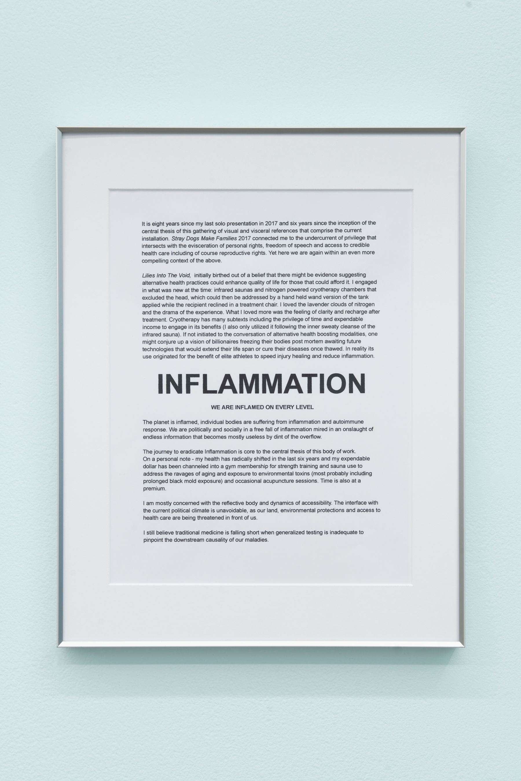 Jo Shane, INFLAMMATION