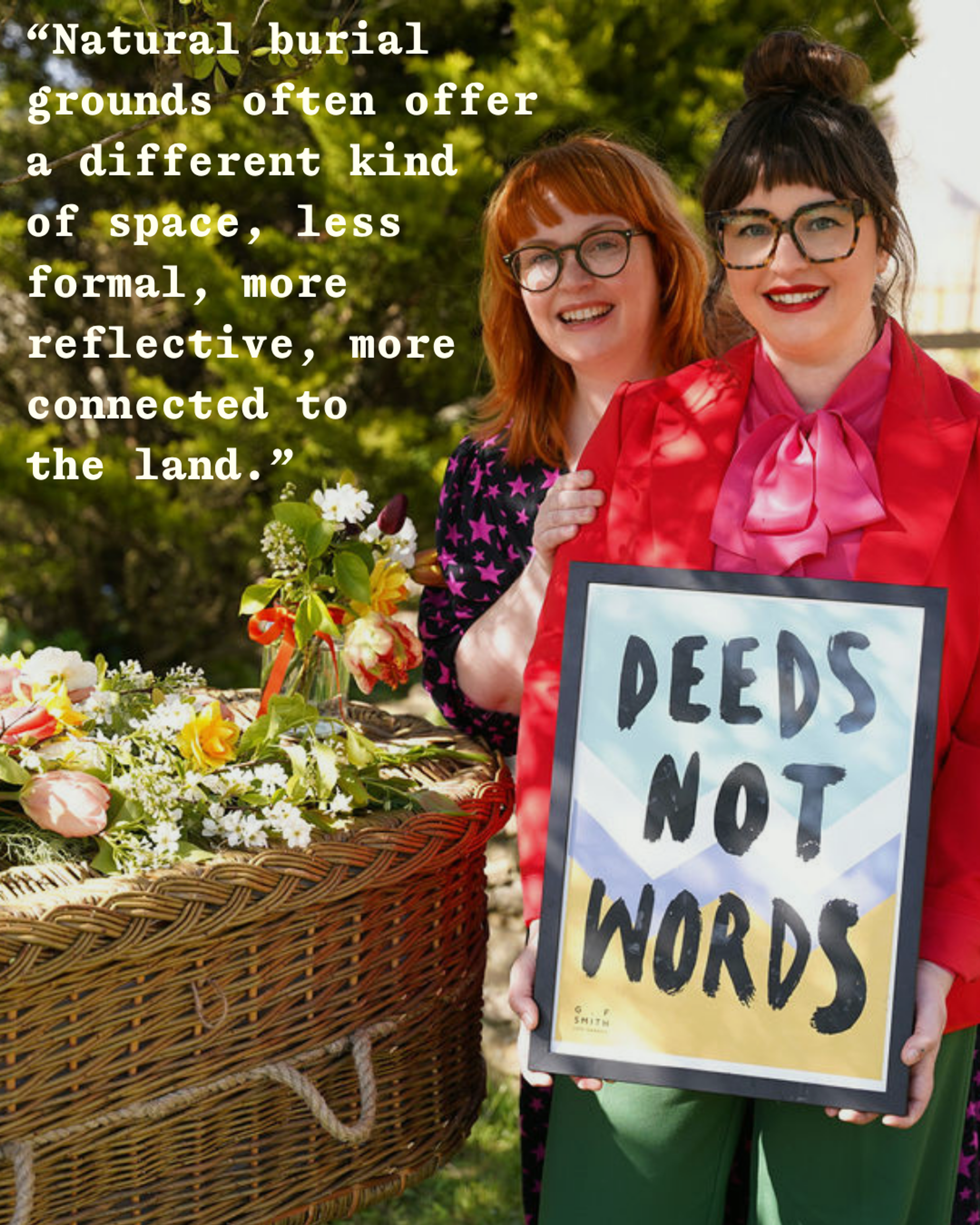 Natural burial ground, connected to the land