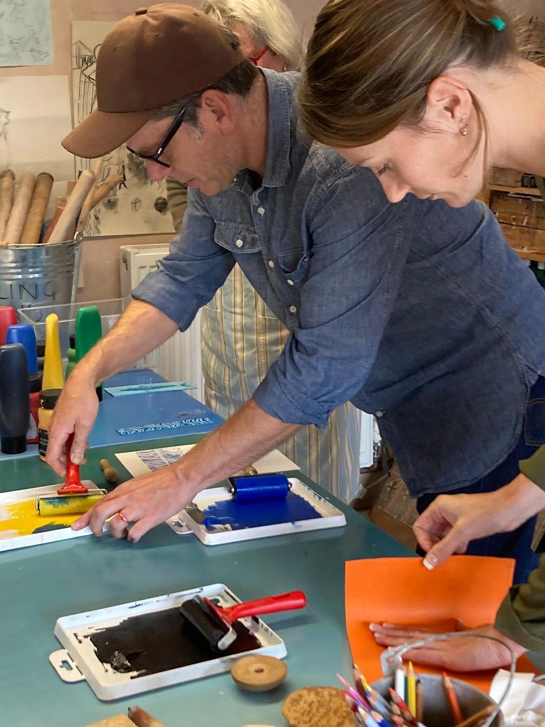 Jeb leads one of his popular lino workshops