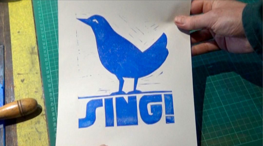 5 minute lino print tutorial by Jeb Loy Nichols