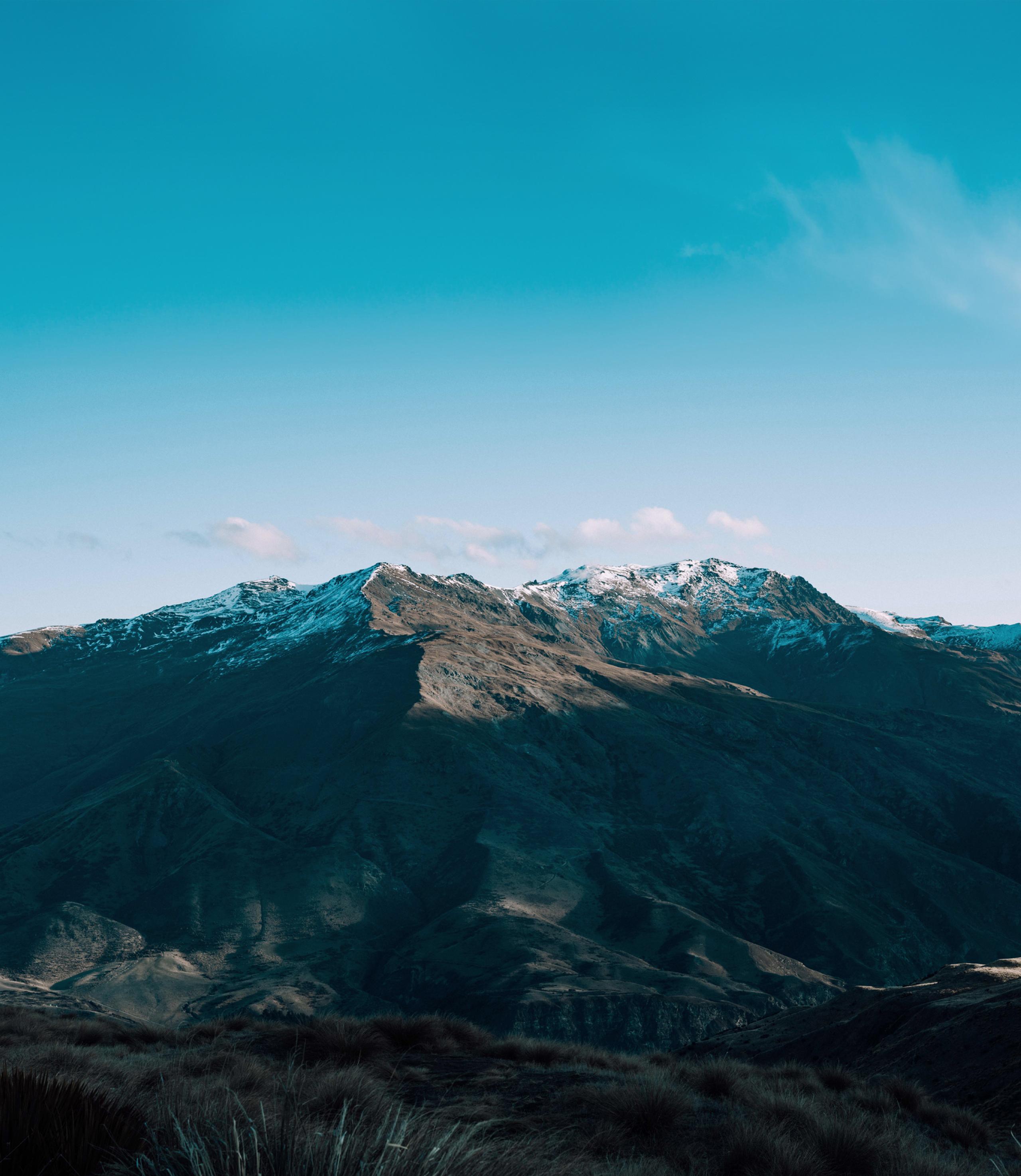 Snow-capped mountain landscape in New Zealand