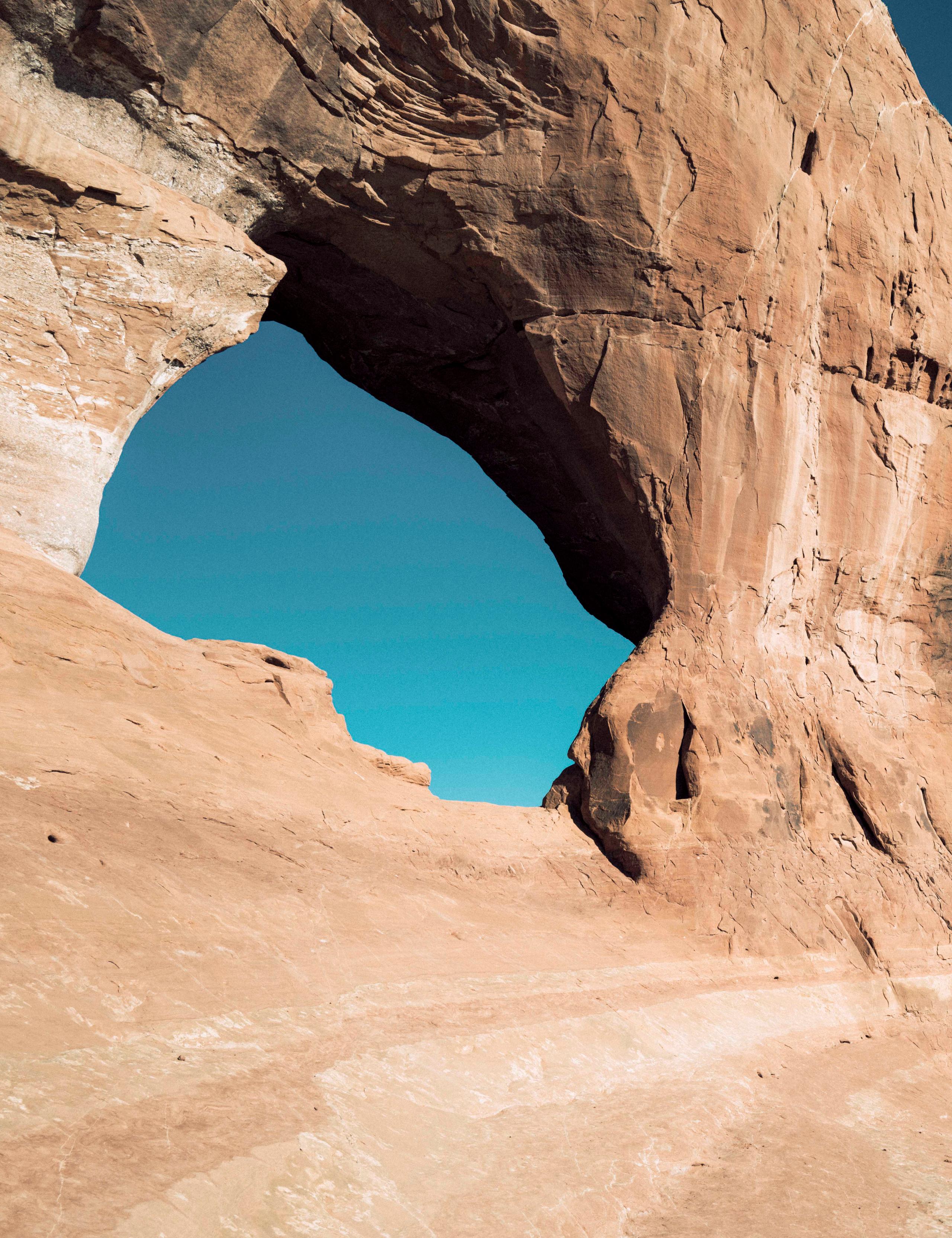 Keyhole rock formation in Moab, Utah