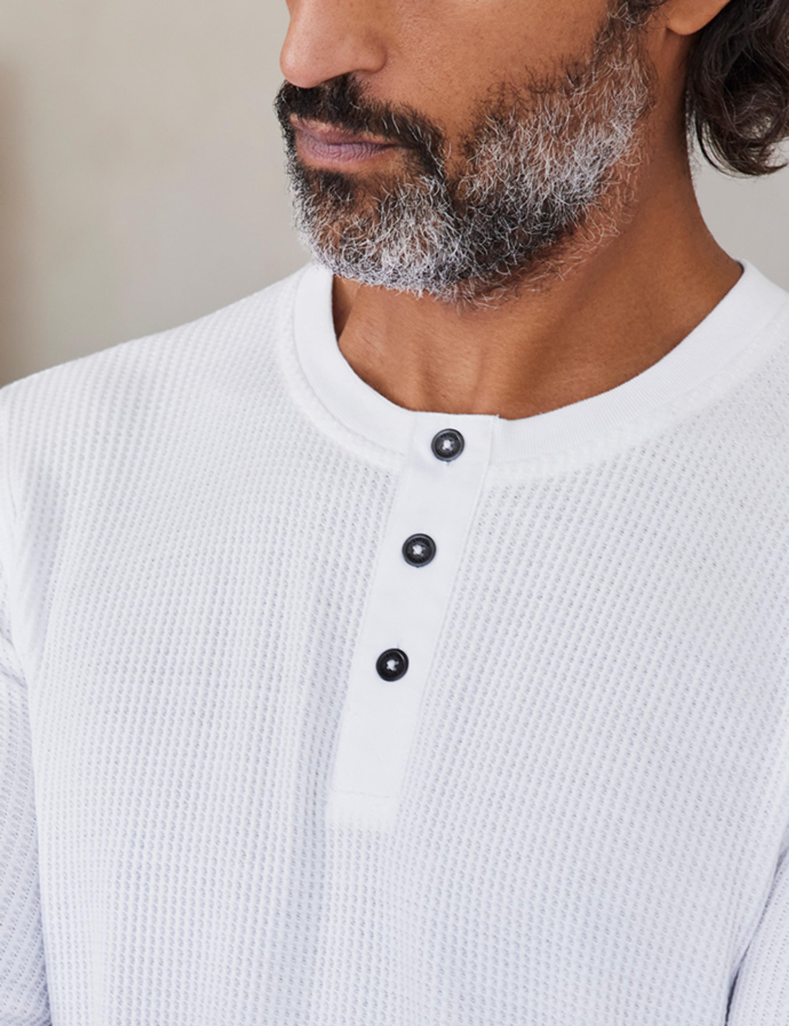 Detail of Long-Sleeve Waffle Henley