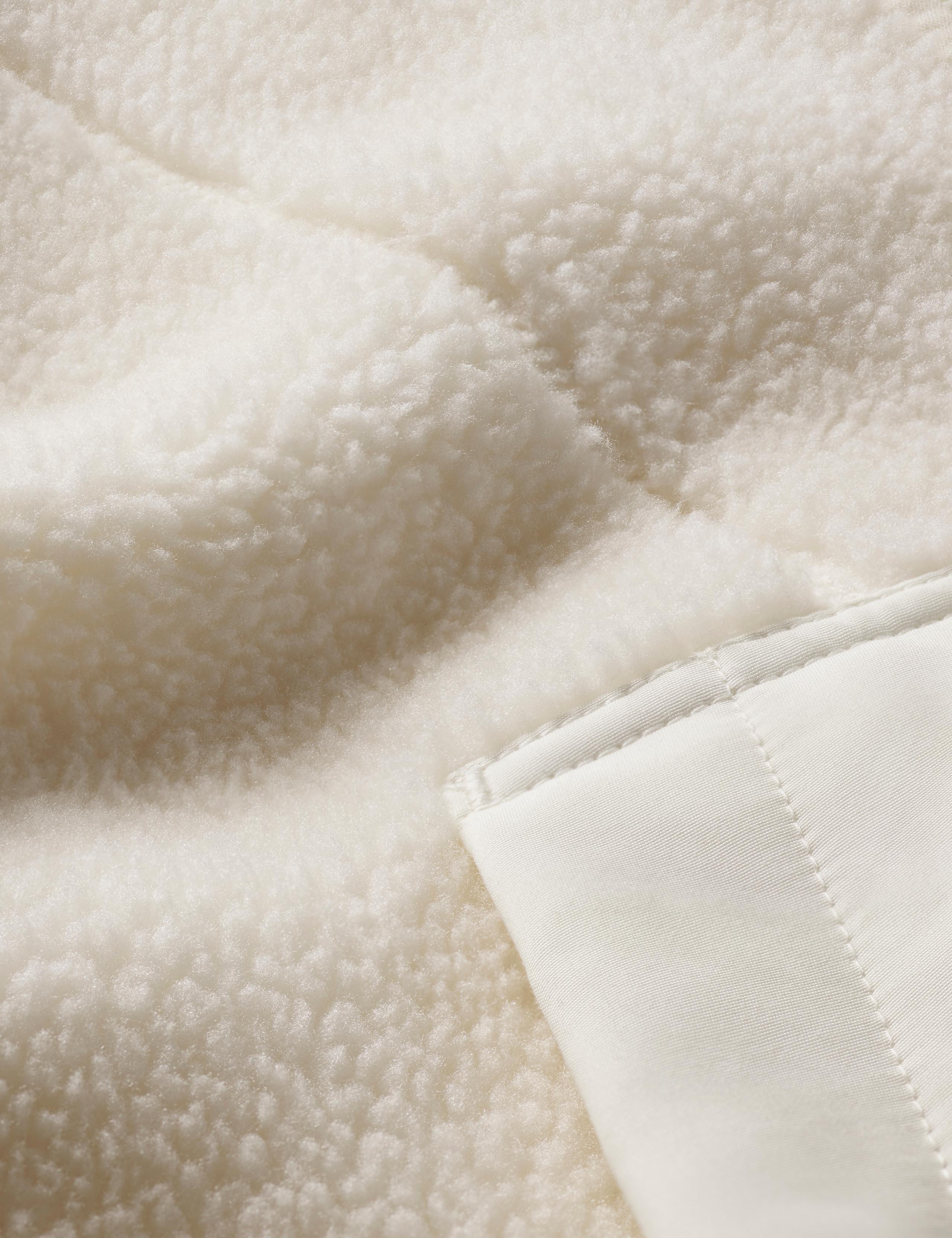 Macro detail of Terrain Fleece fabric in Winter White