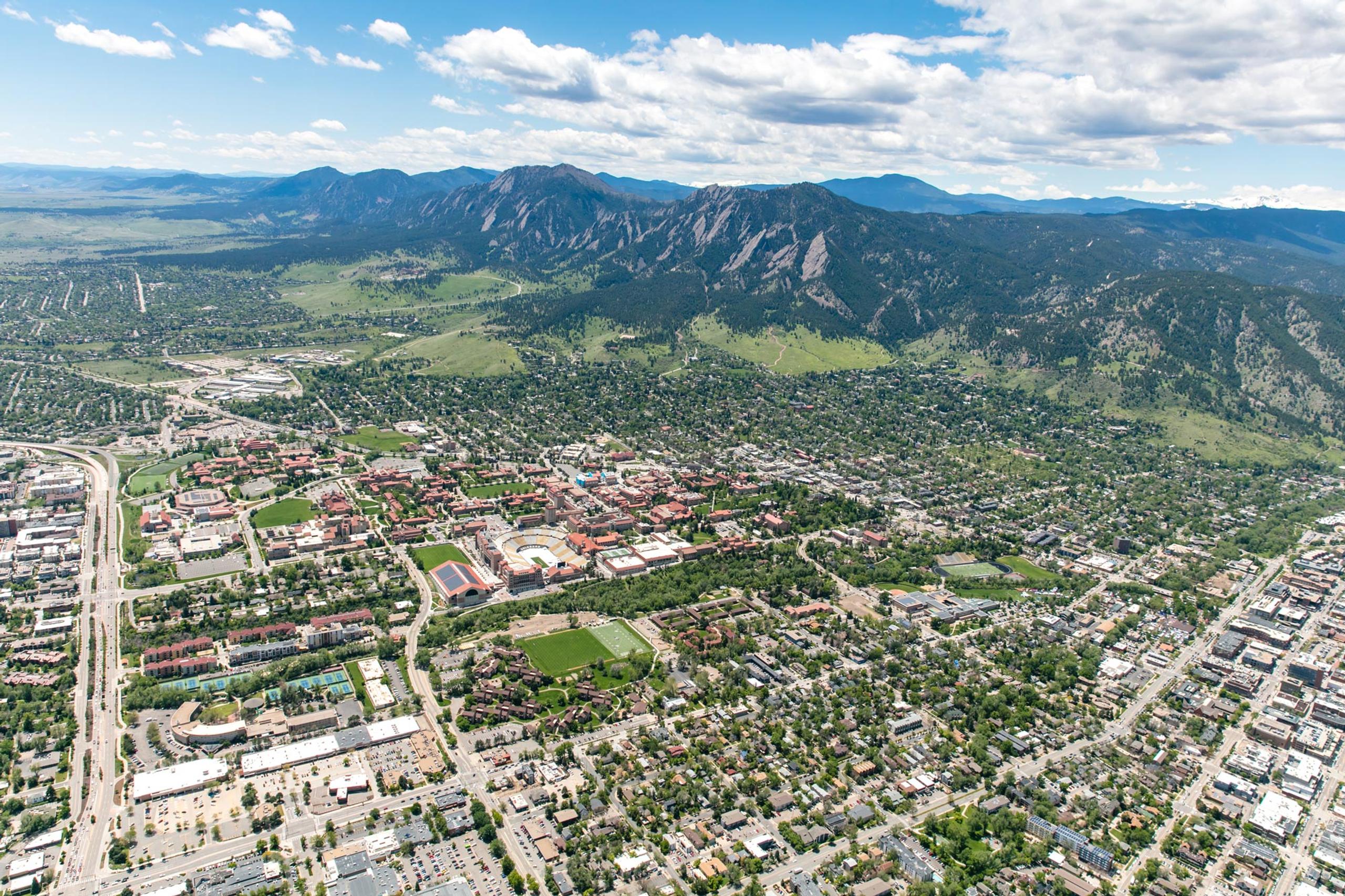 Aerial view of Boulder, Colorado