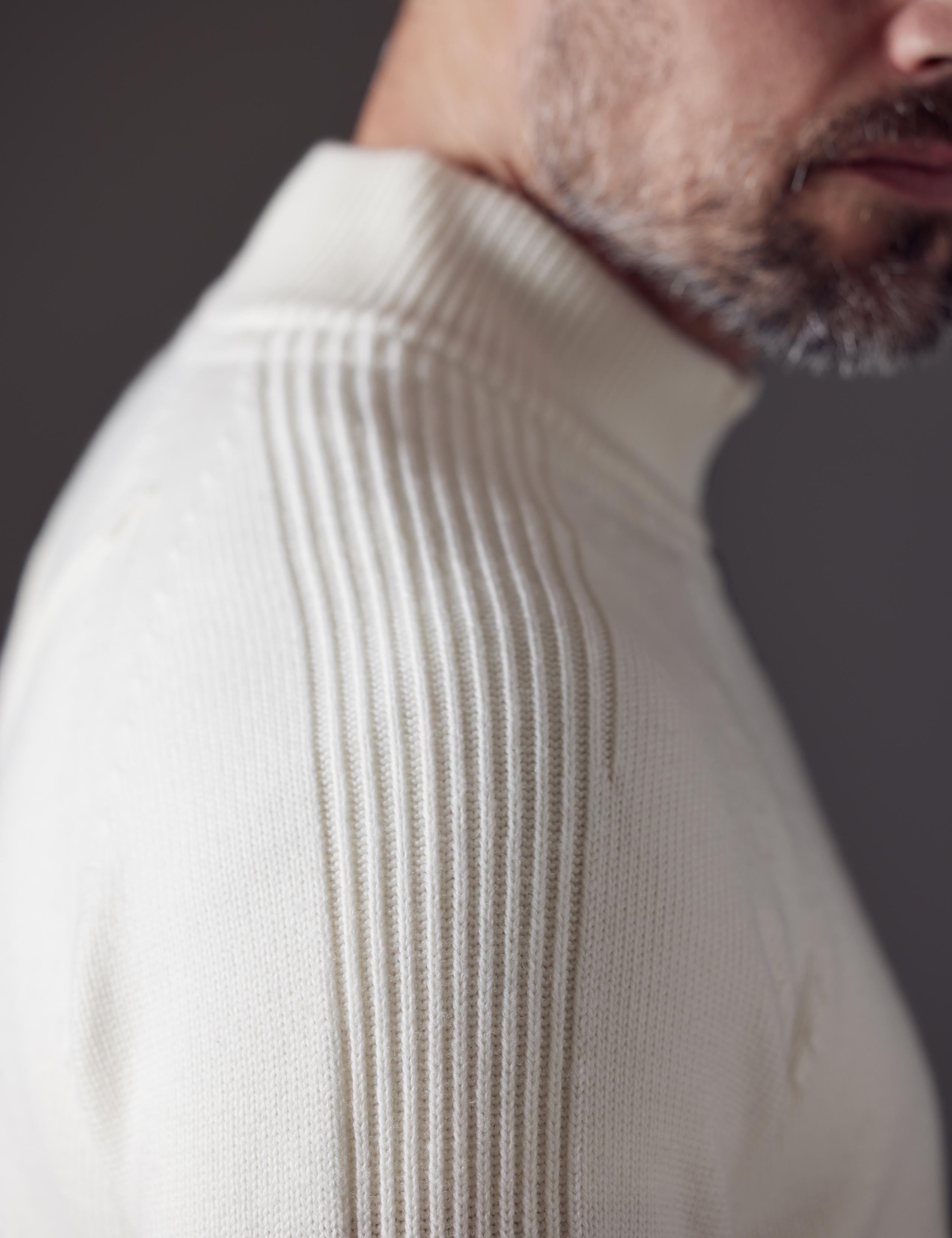 Detailed shot of Riley Full-Zip Sweater Shoulder.