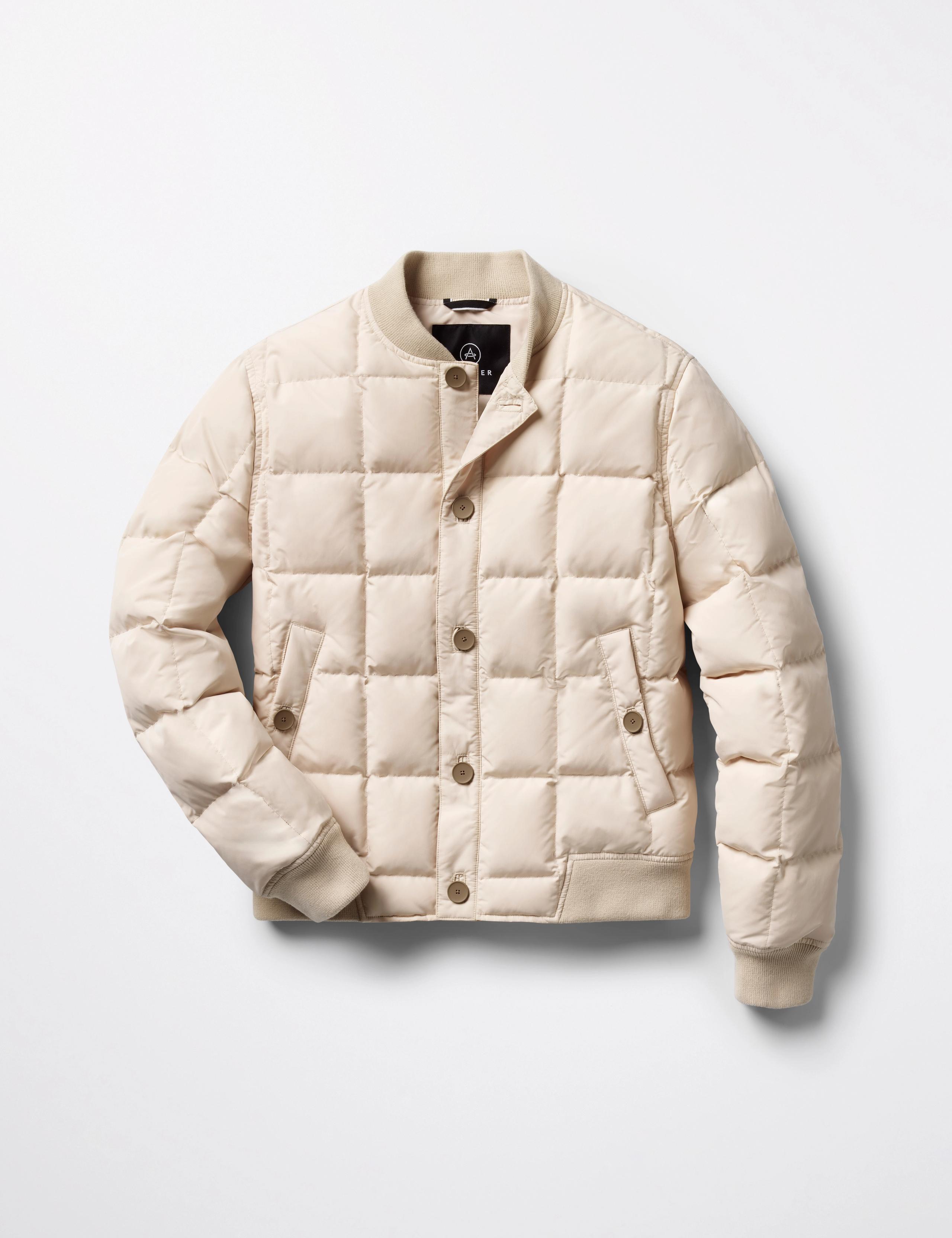 Flat lay of Pacer Jacket in Bone from AETHER Apparel