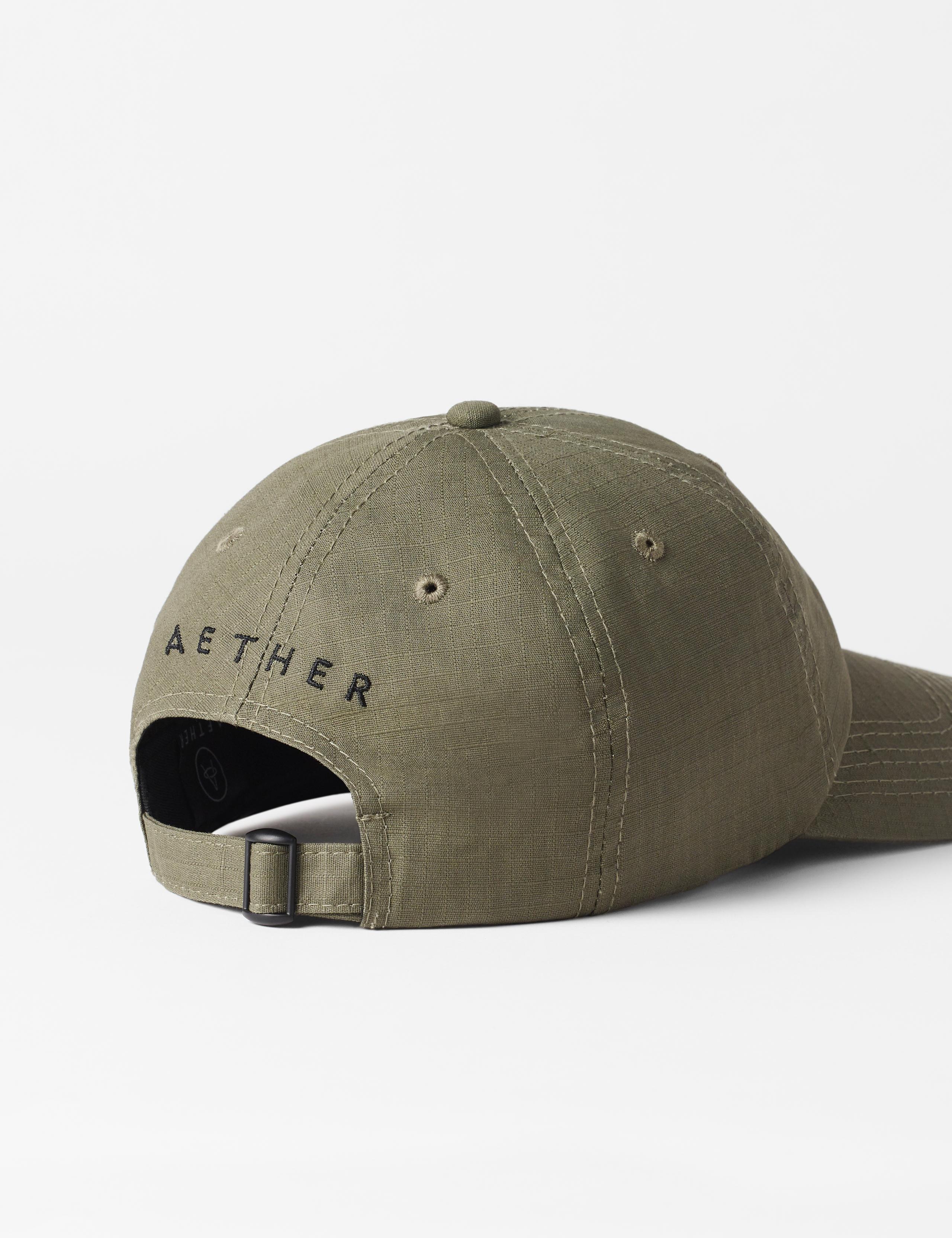 Back view of Cotton Ripstop Hat in Olive Green