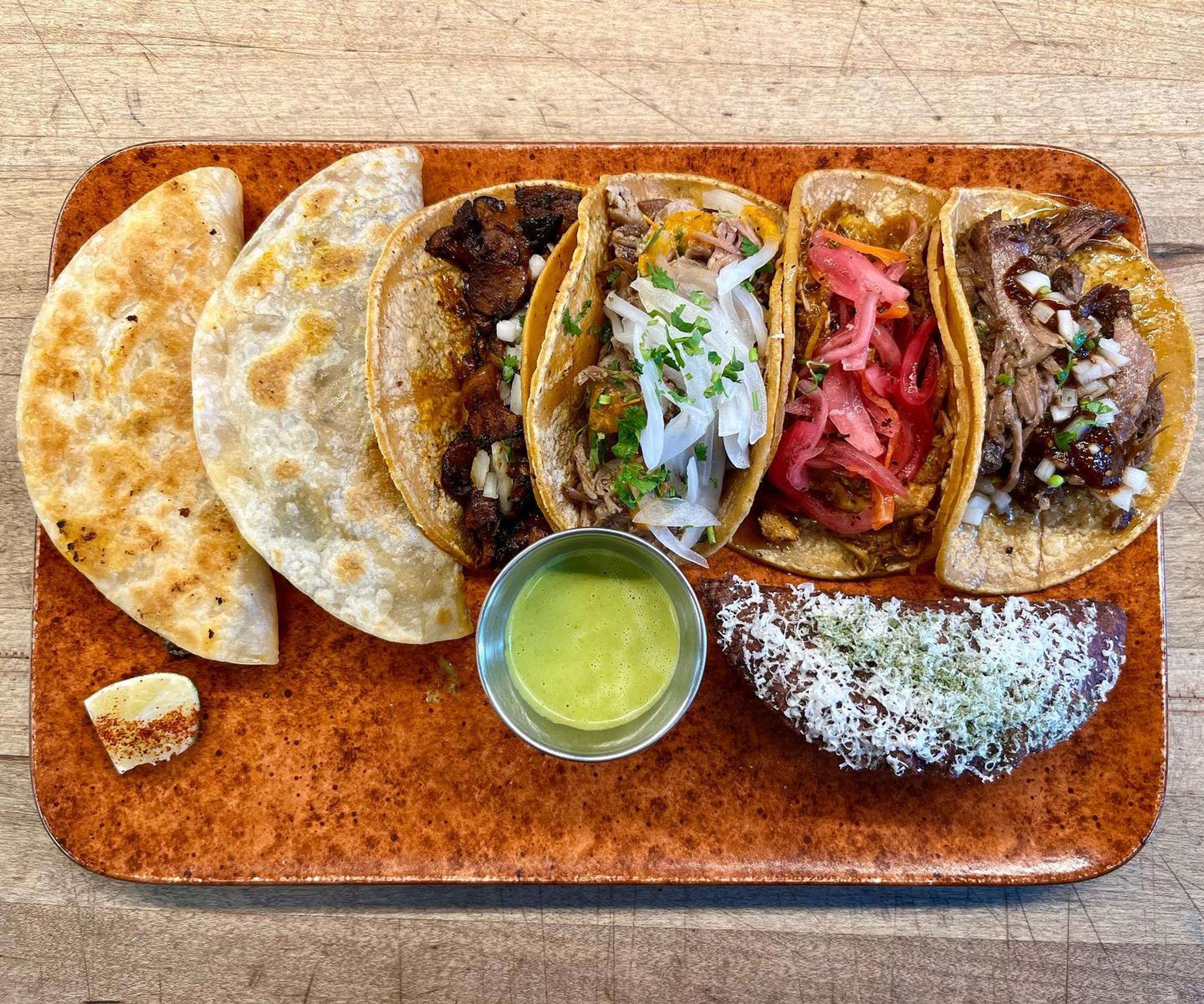 Assorted tacos from Bellota in Denver