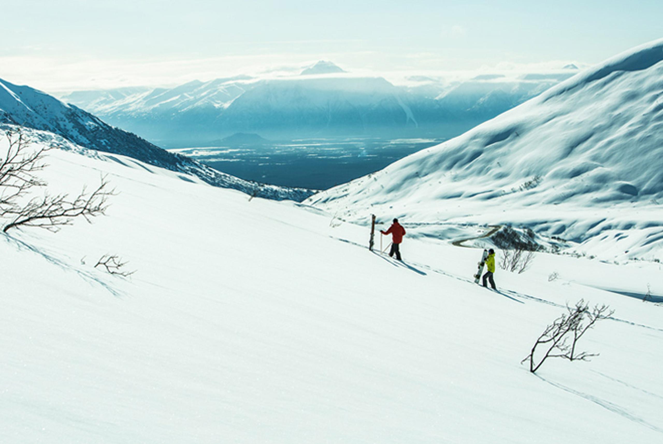 people skiing in Alaska