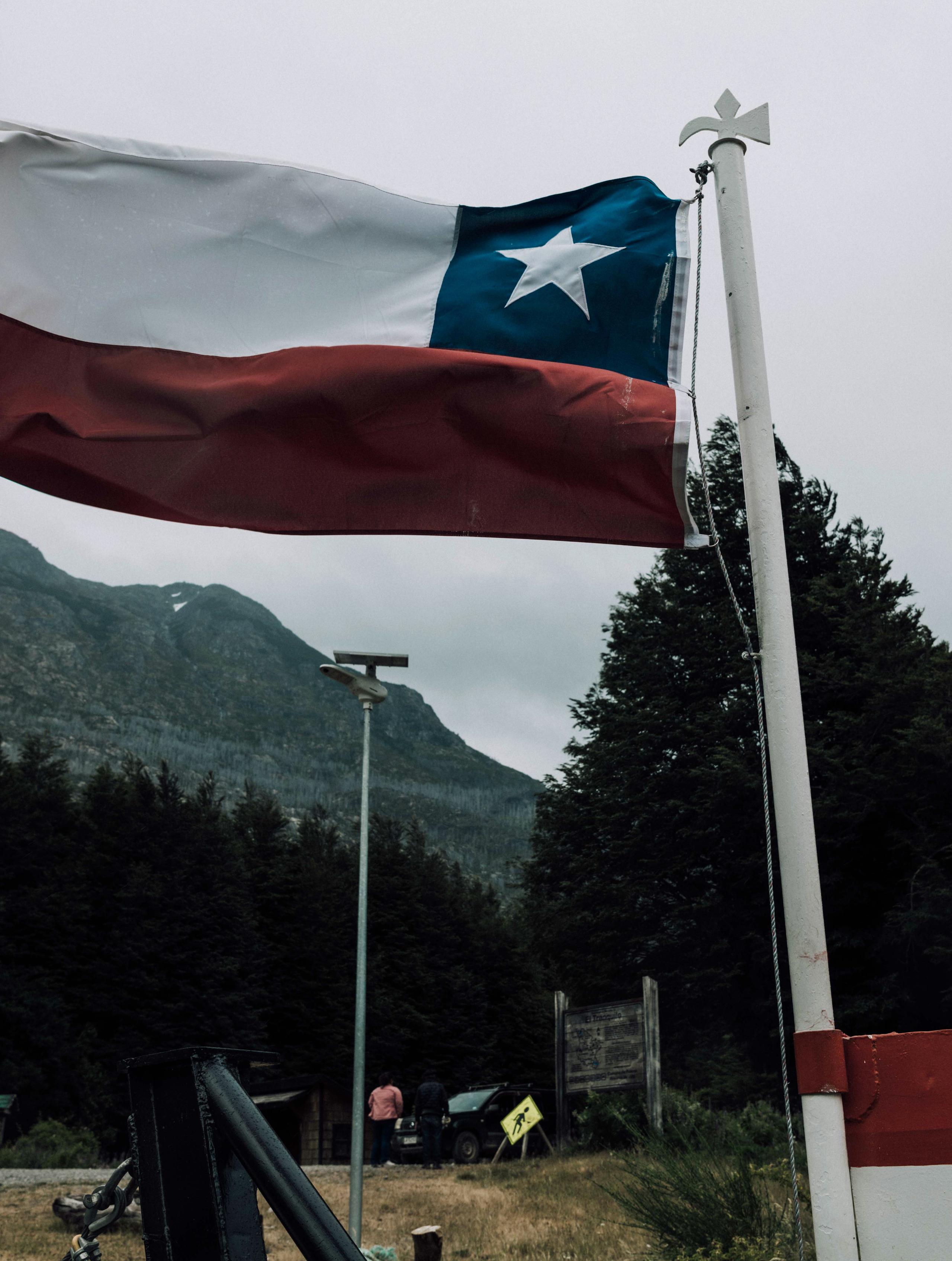 Flag of Chile blowing in the wind