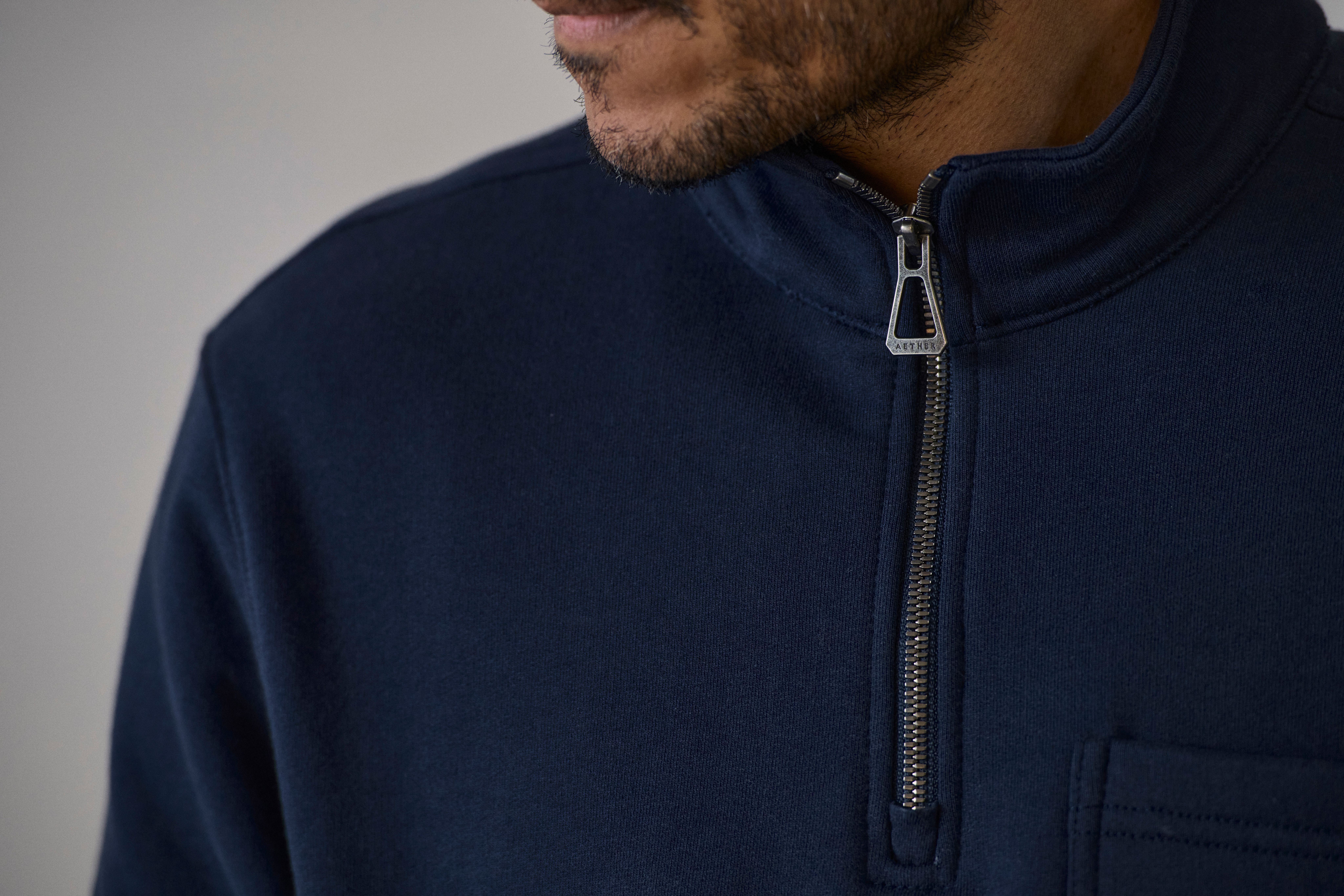 【U LAN】Mott Pigment Fleece Half Zip-Up mens-footjoy-heather-charcoal-