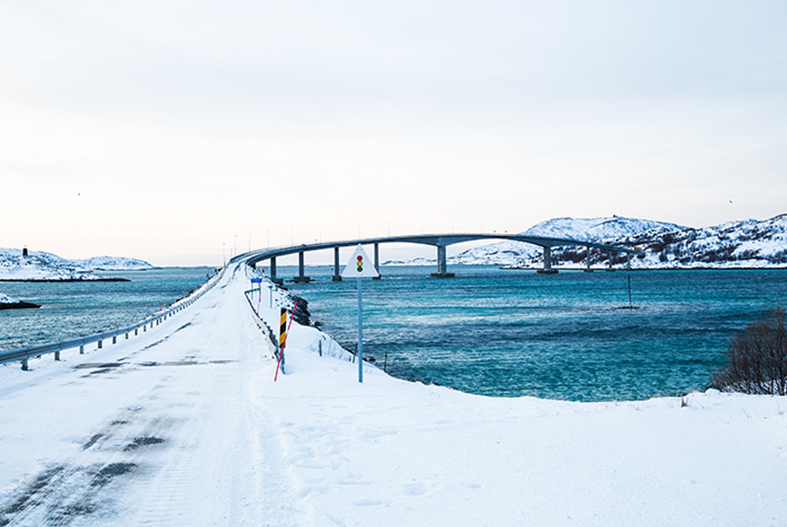 snow-covered bridge