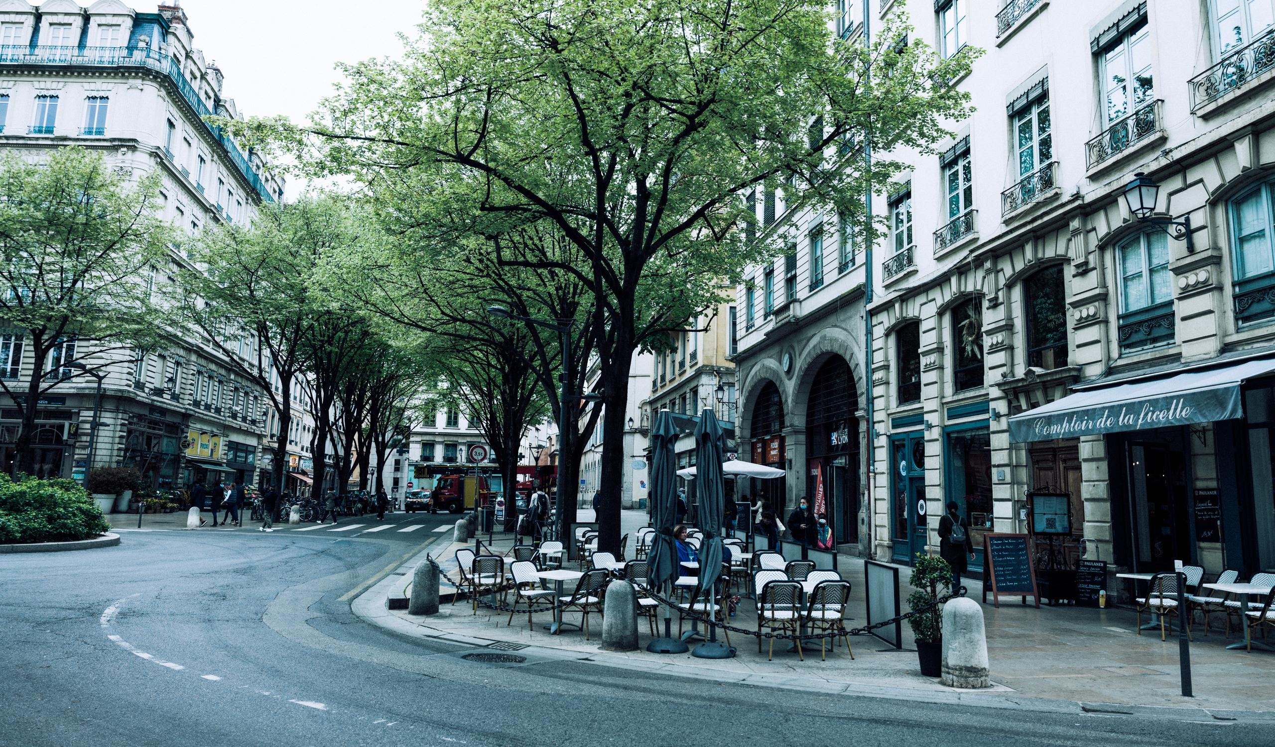 Street view of Lyon, France