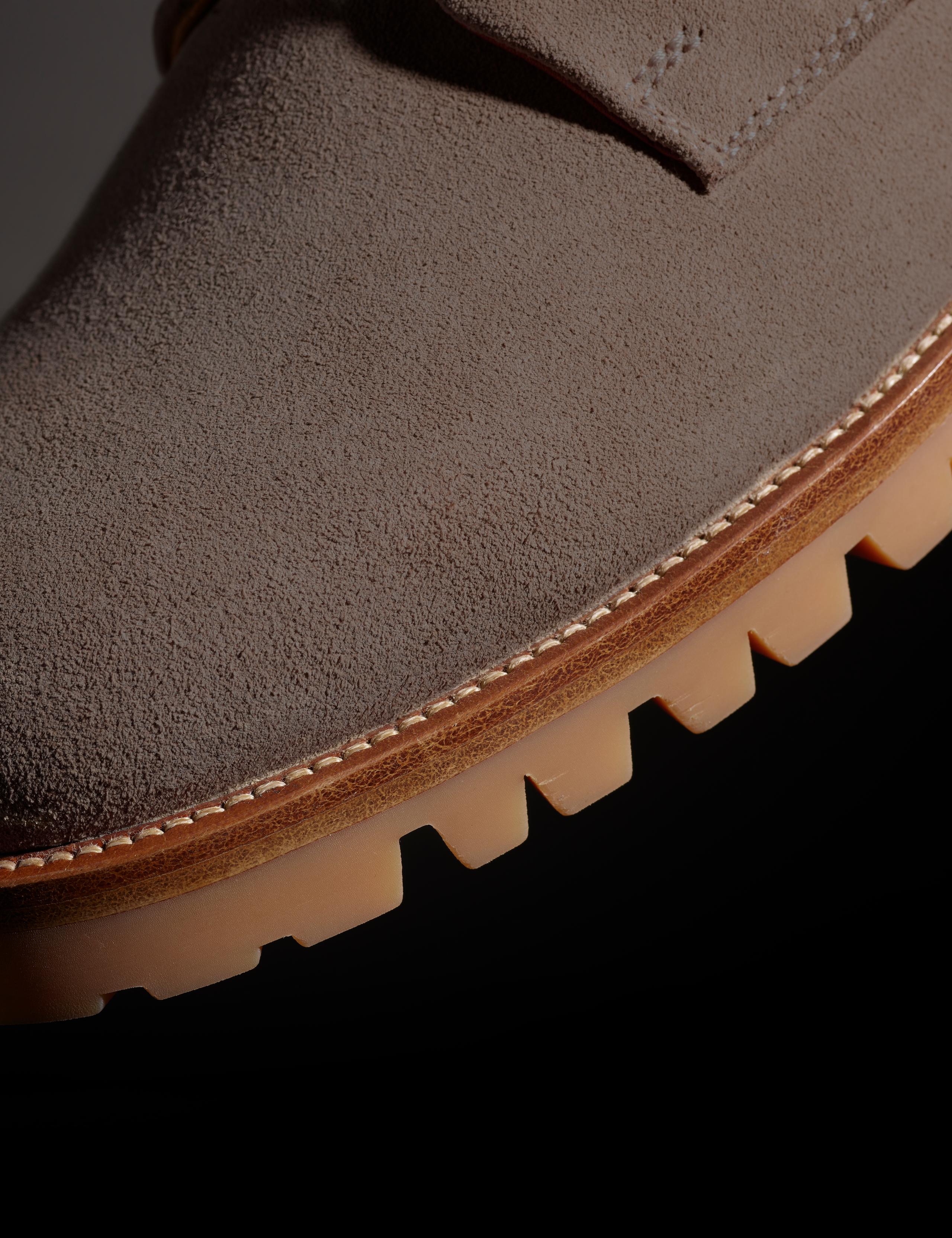 Detail view of Ojai Boot stacked leather heal and sole