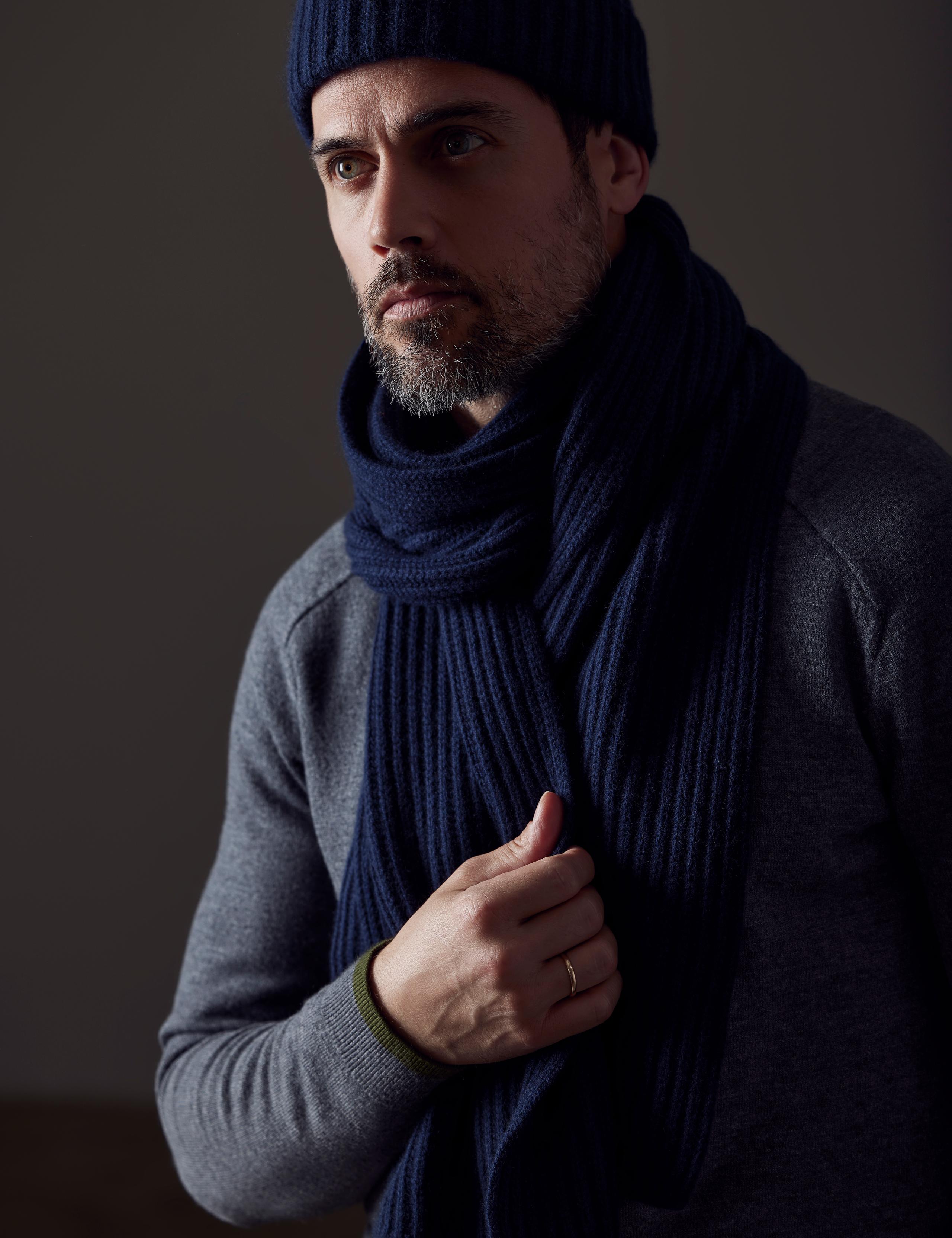 Man with Ribbed Cashmere Scarf