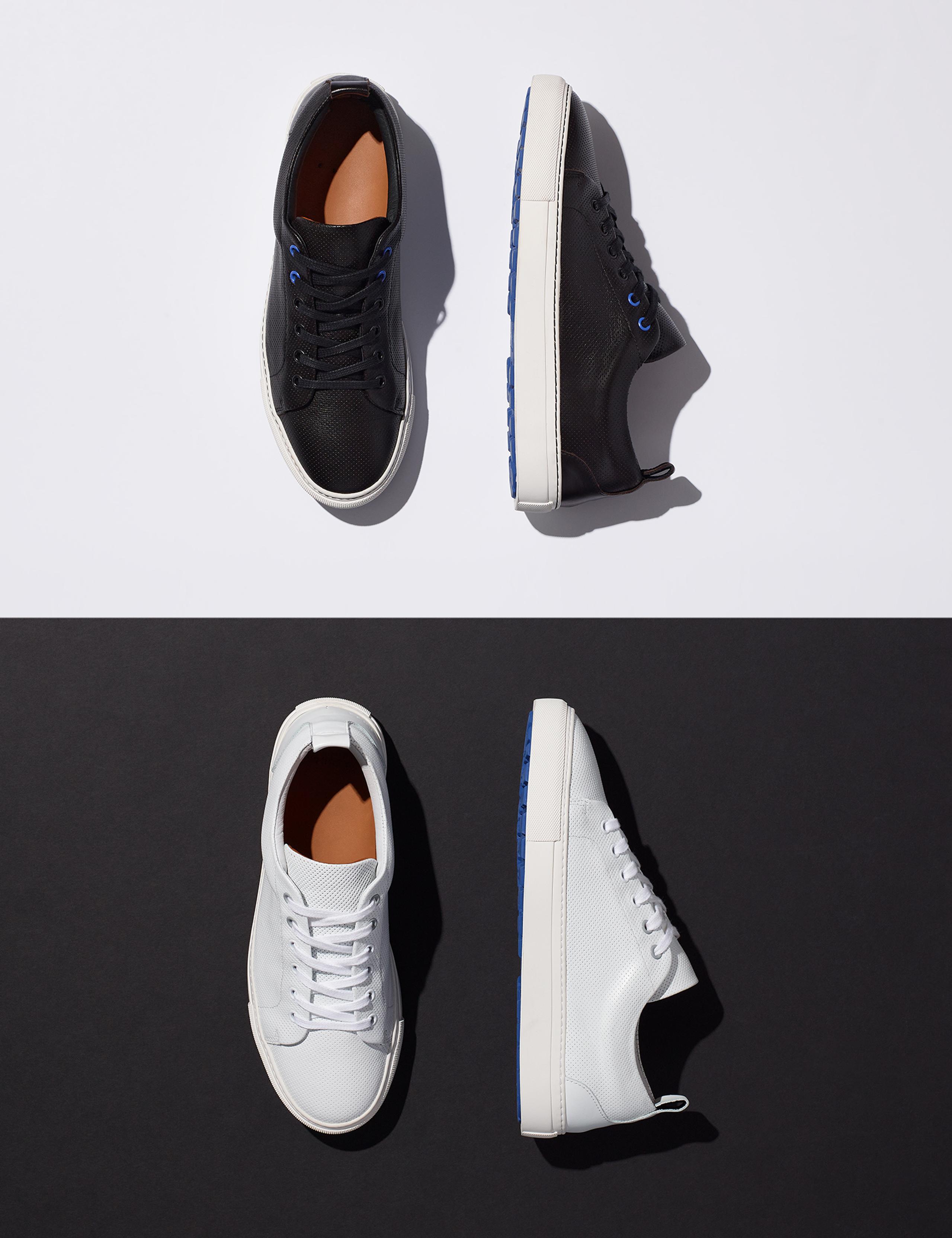 Overview and profile of Onyx Black and White Dalton Low-Top Sneakers