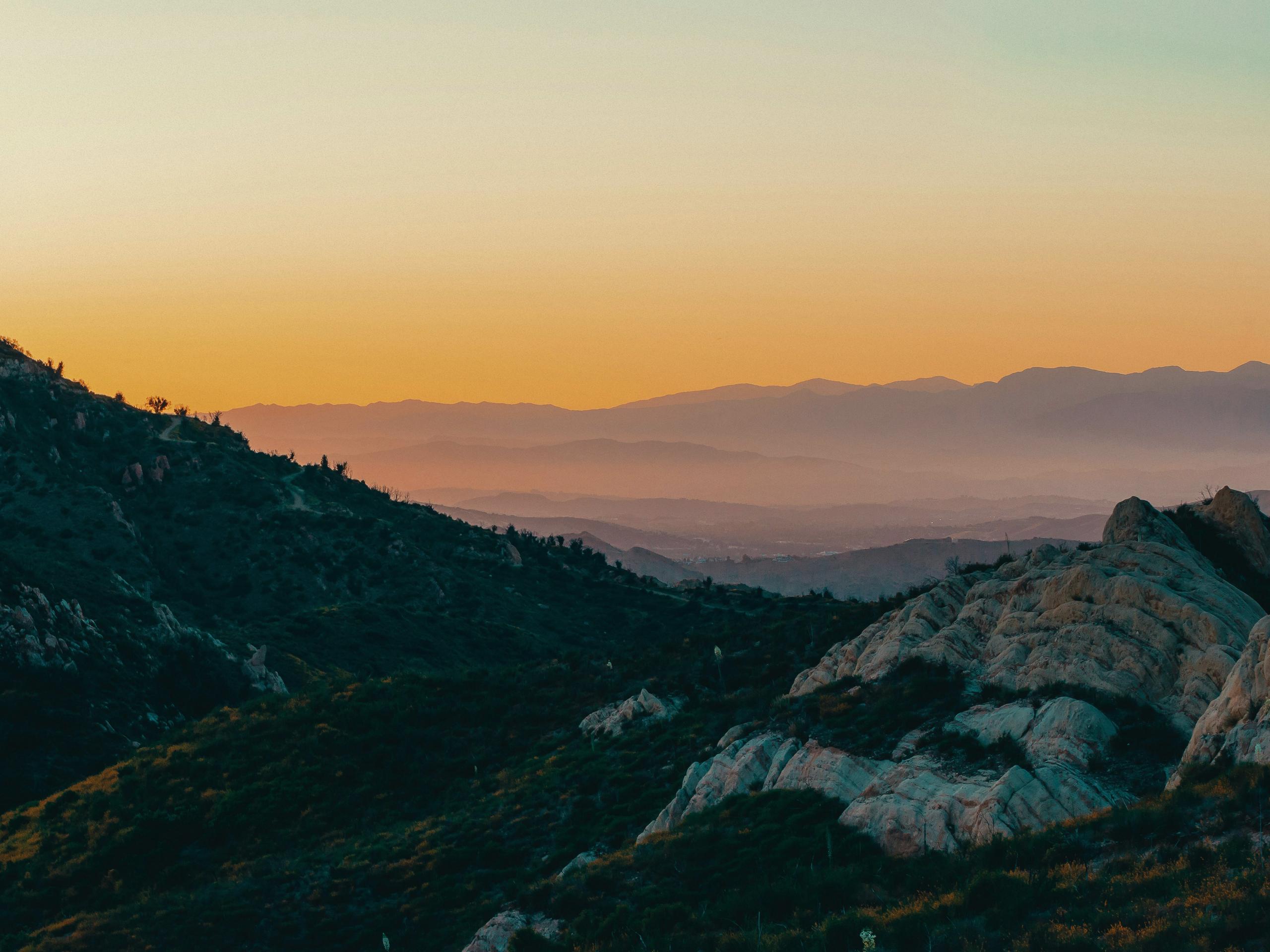 Santa Monica mountains at sunset