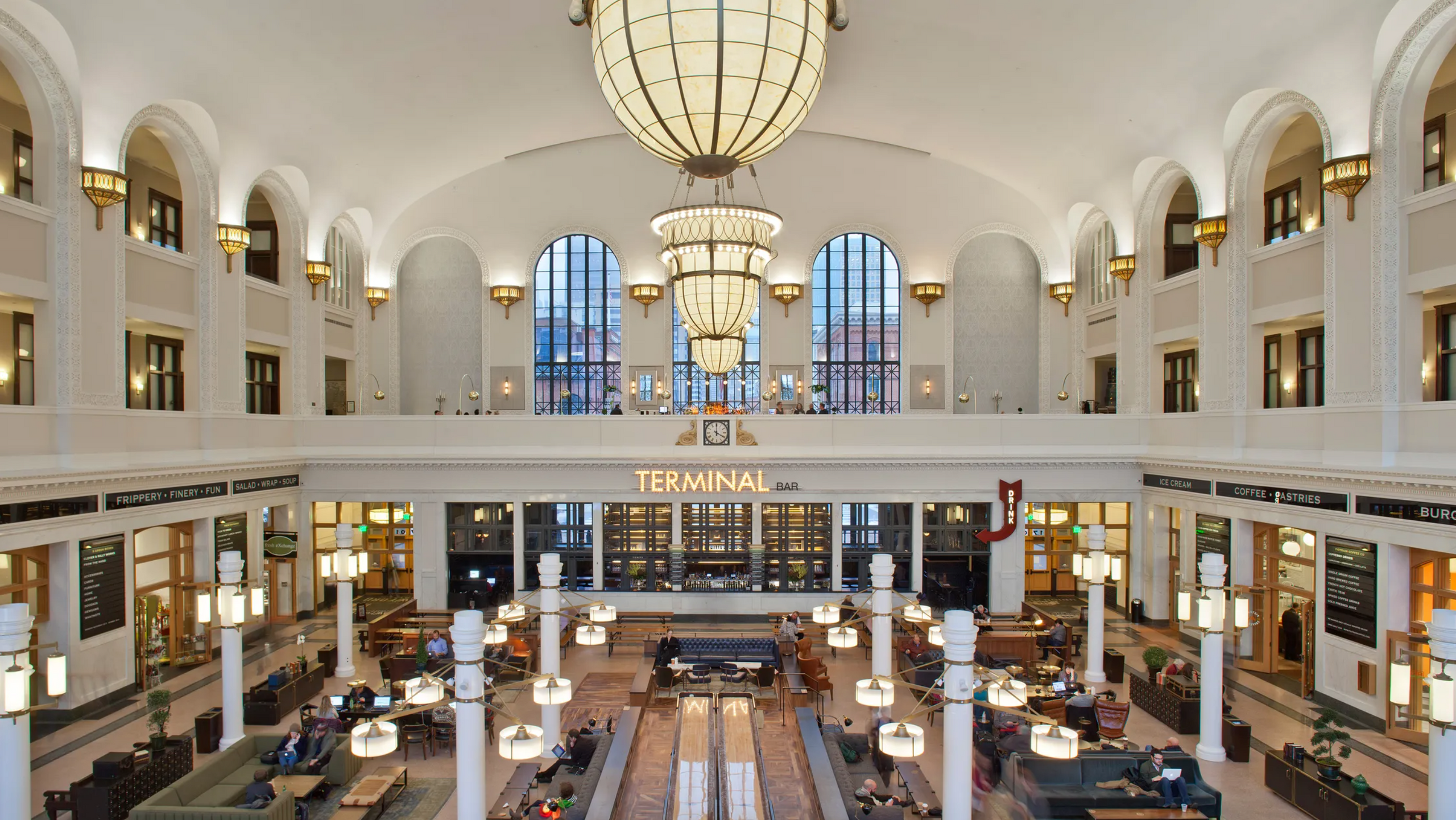 View from inside Union Station, where the Crawford Hotel is located