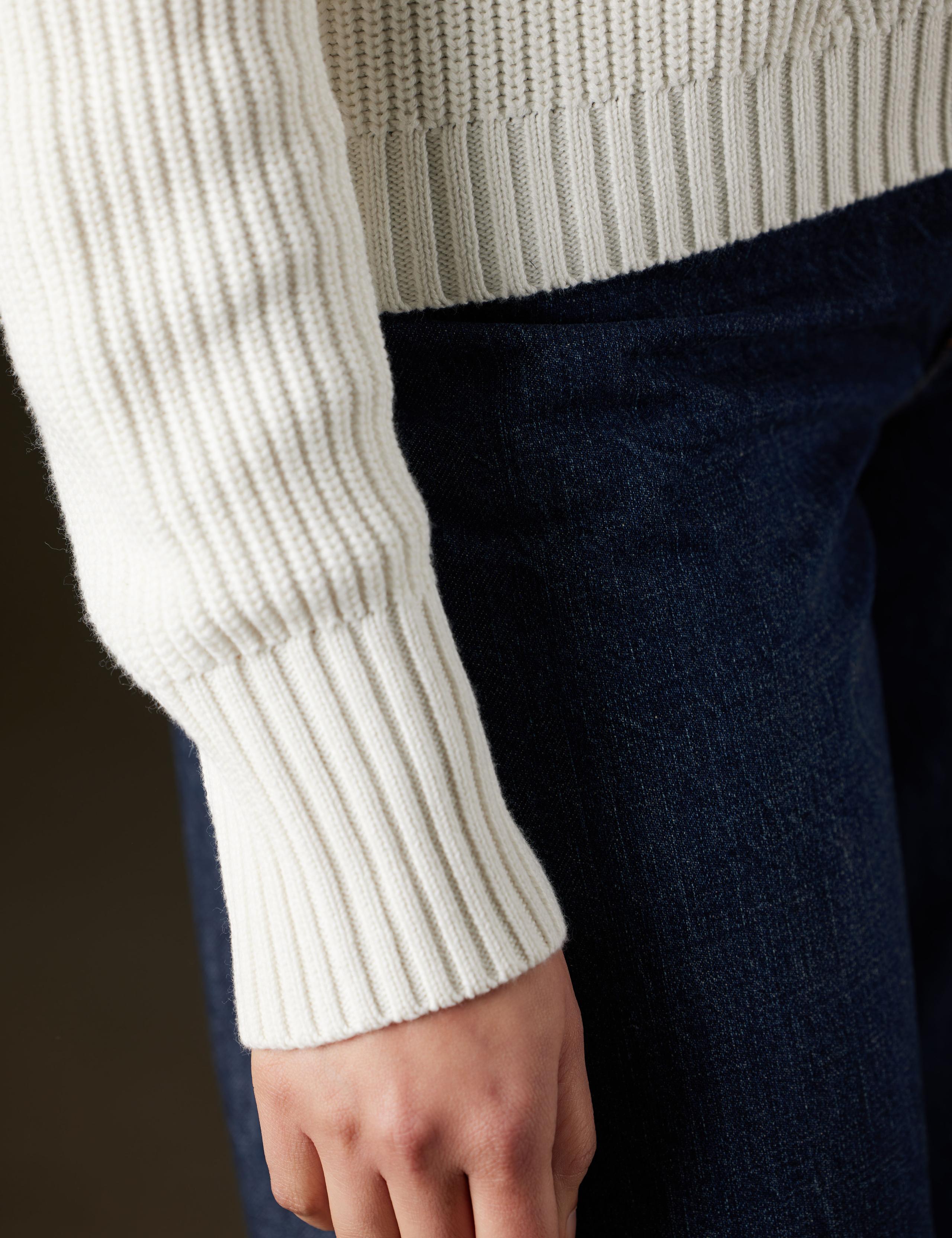 Closeup detail of sweater sleeve