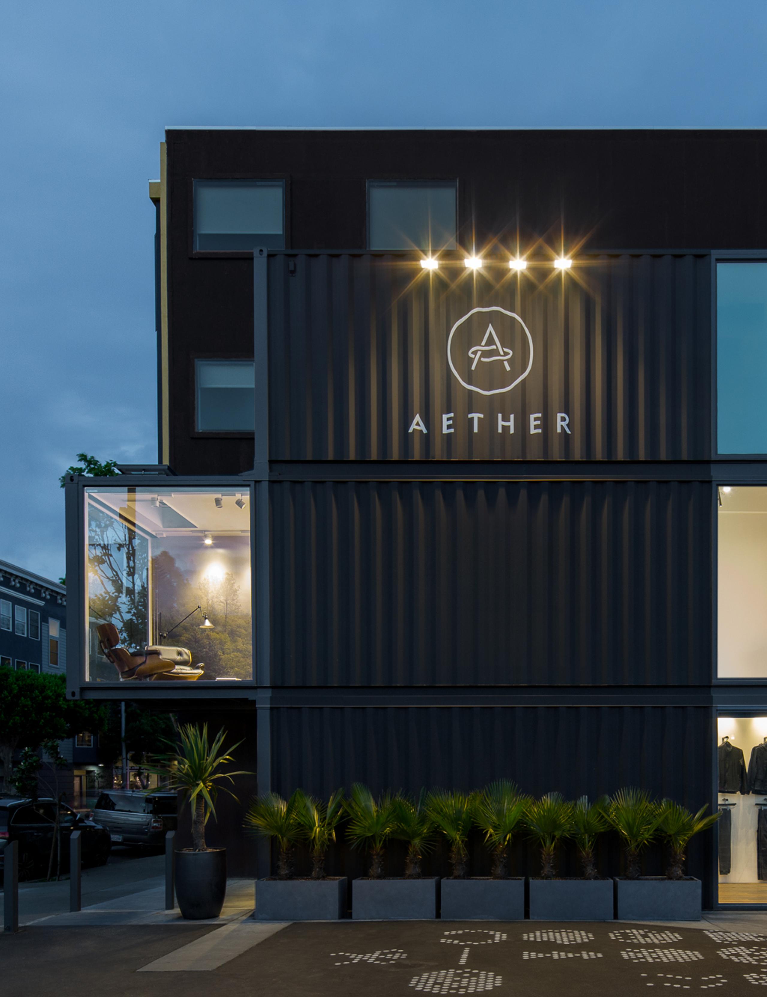 Exterior of AETHER store in San Francisco