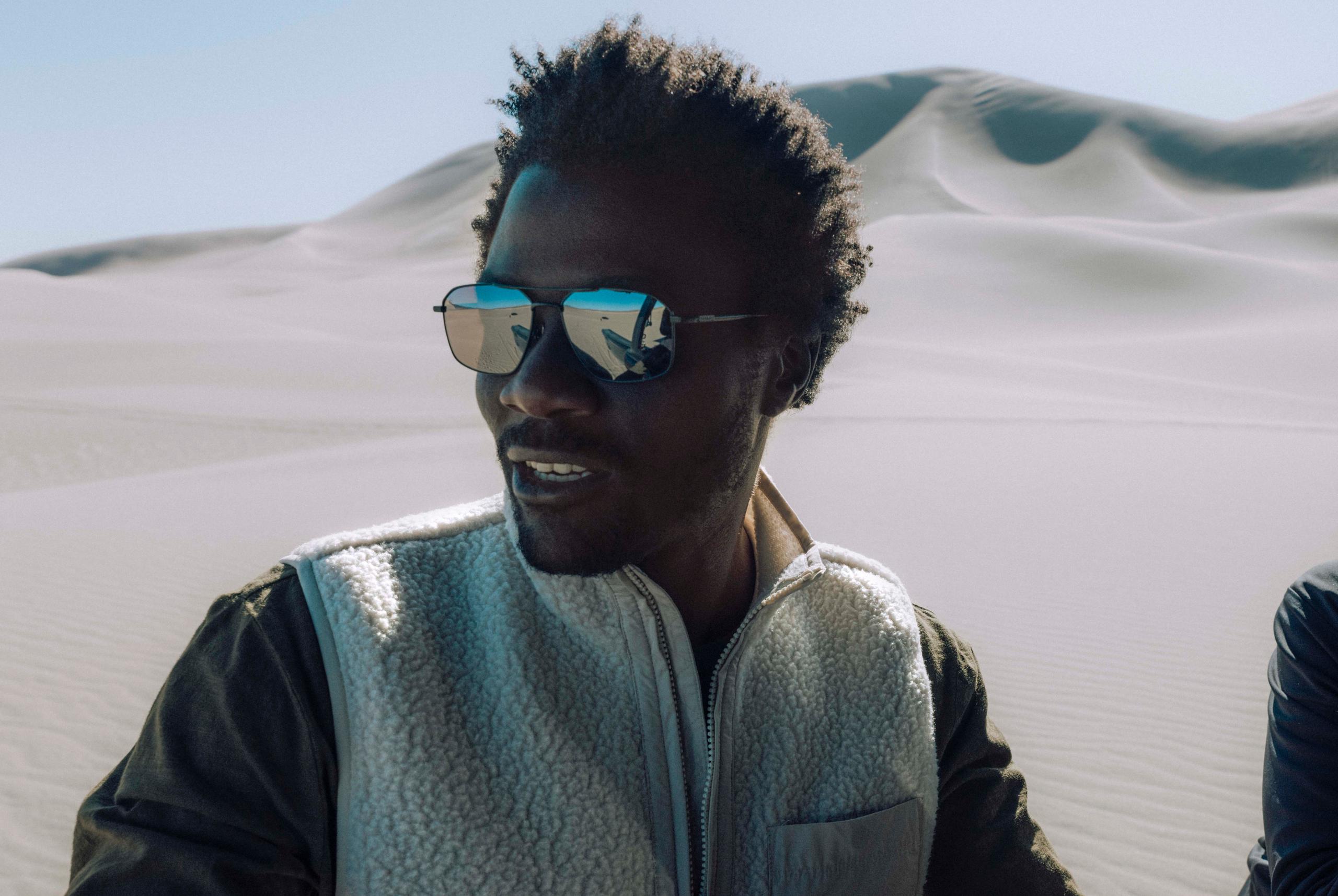 Man in Arches Sunglass in the desert. 