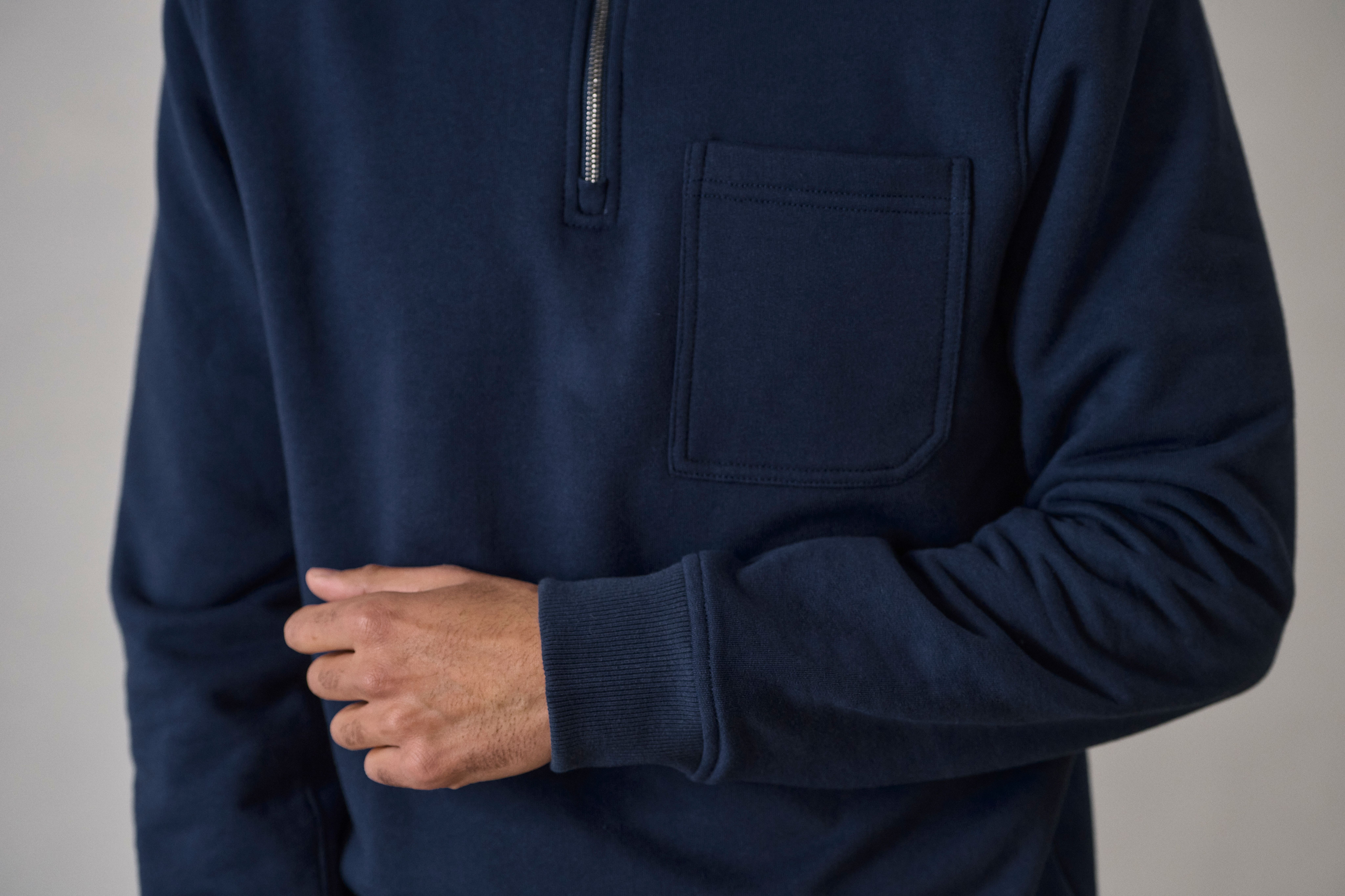 メンズウェア OBSIDIAN SWEAT HALF ZIP PULLOVER JERSEY LOUNGE MENS RELAXED QUARTER ZIP PULLOVER | OBSIDIAN