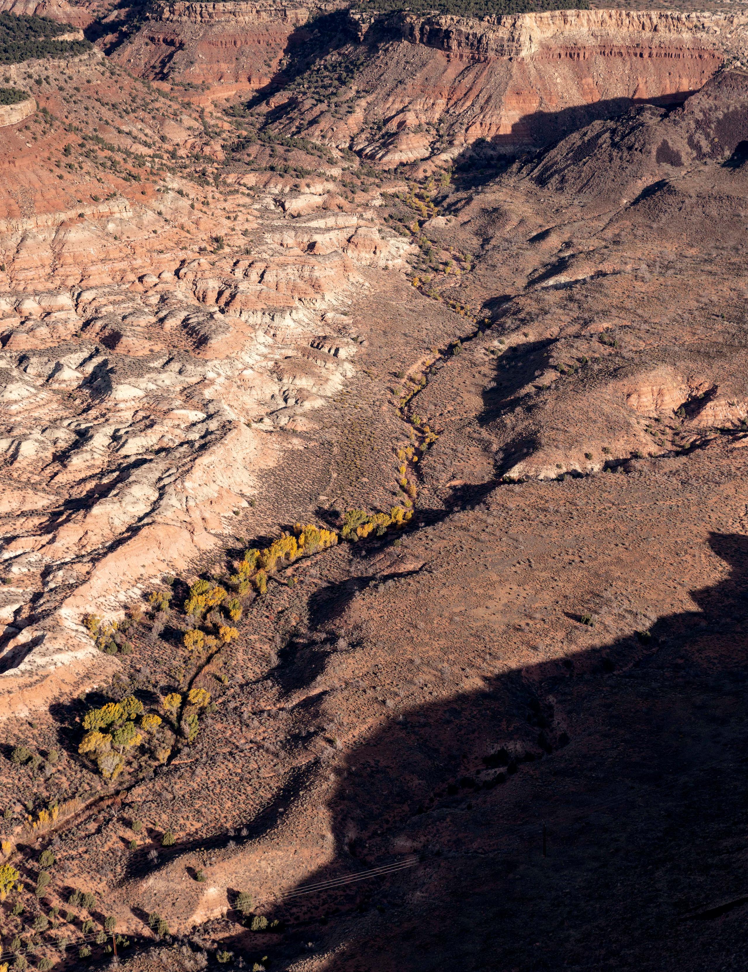 Aerial view of mountainscape in Zion, Utah