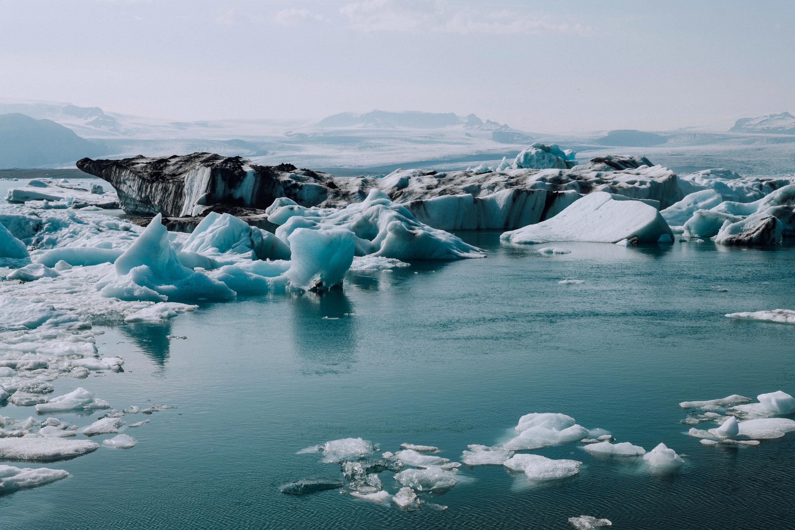 Blue glacier landscape in Iceland