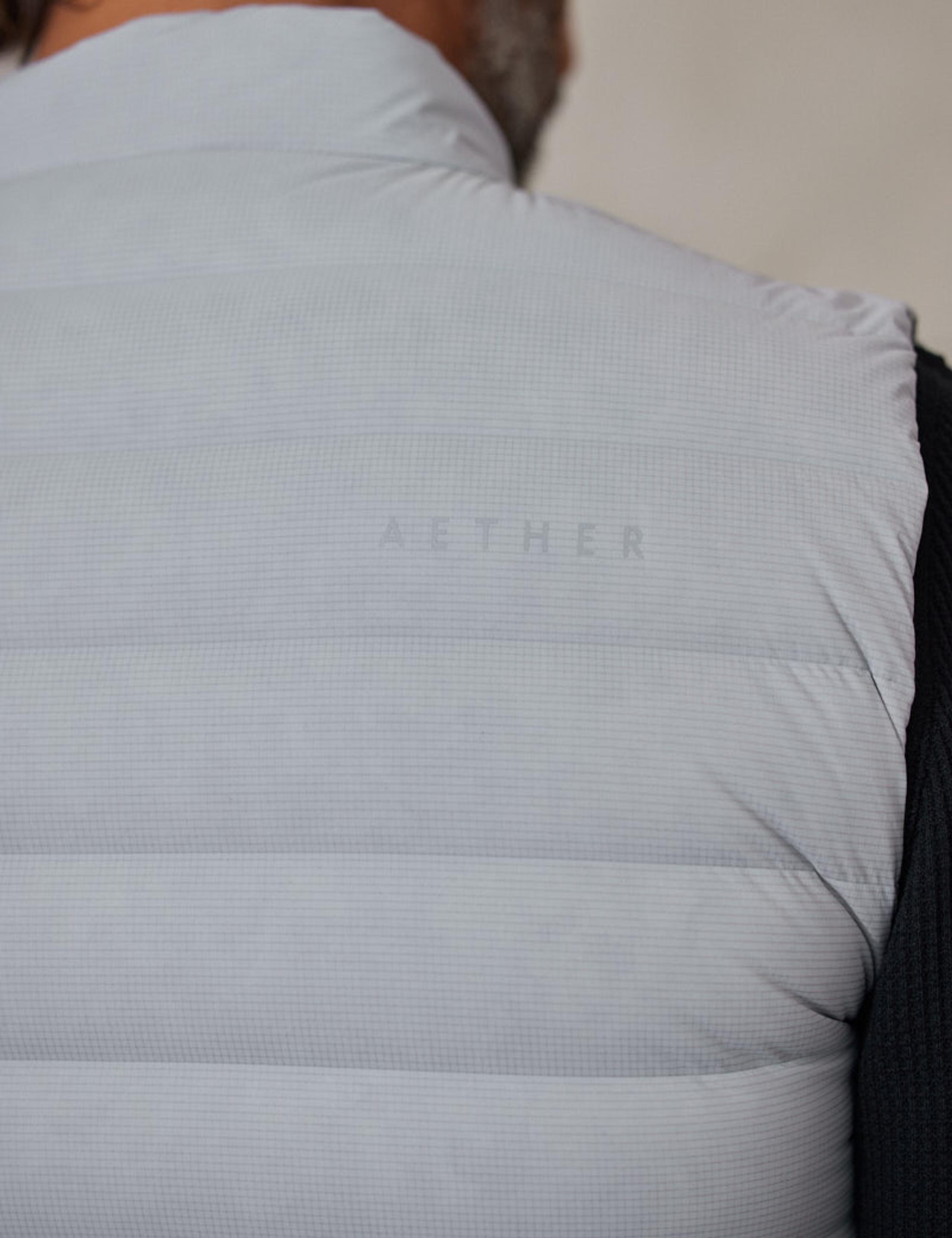 Closeup of AETHER logo on back shoulder