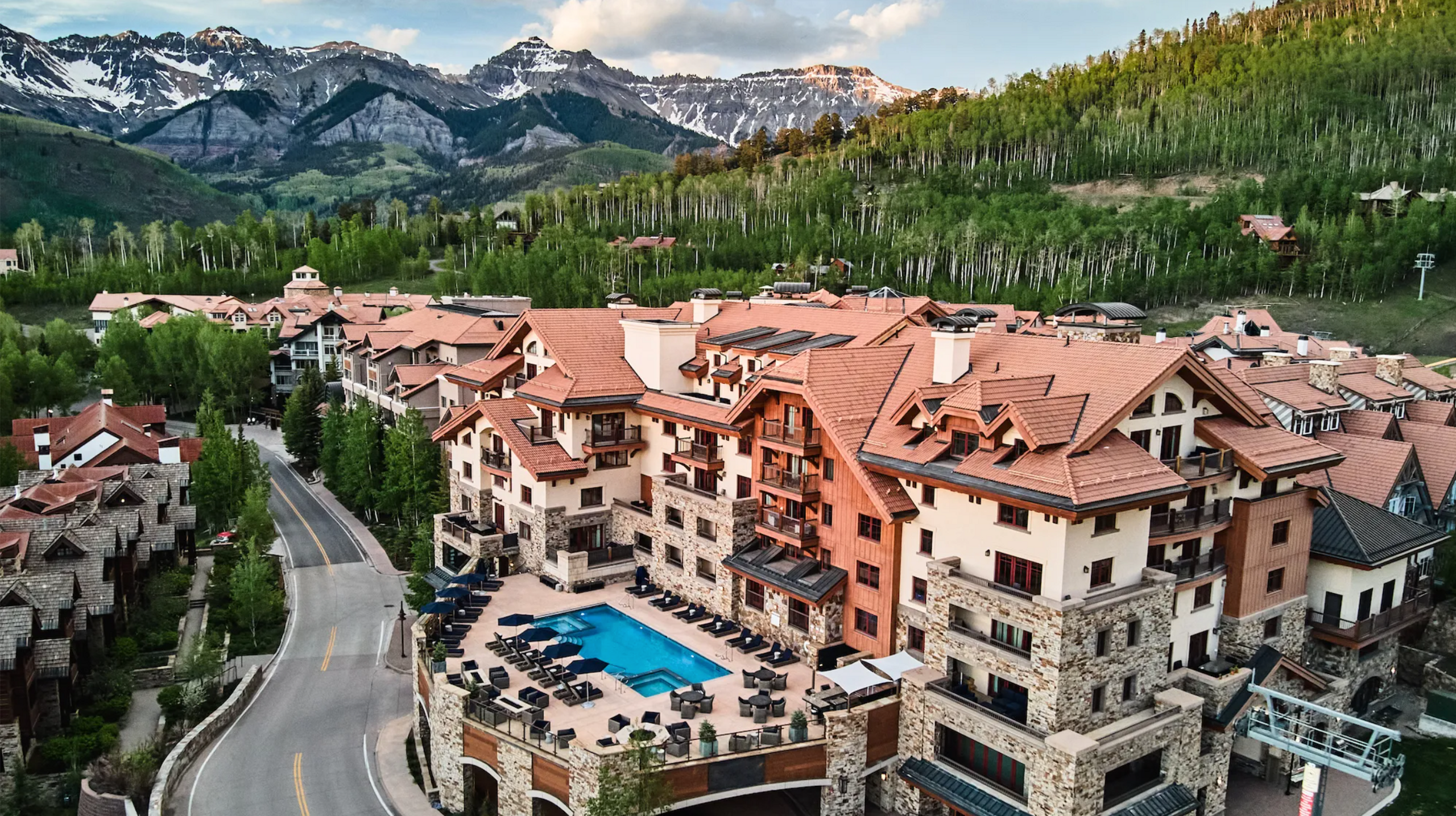 Landscape view of Madeline Hotel in Telluride, Colorado