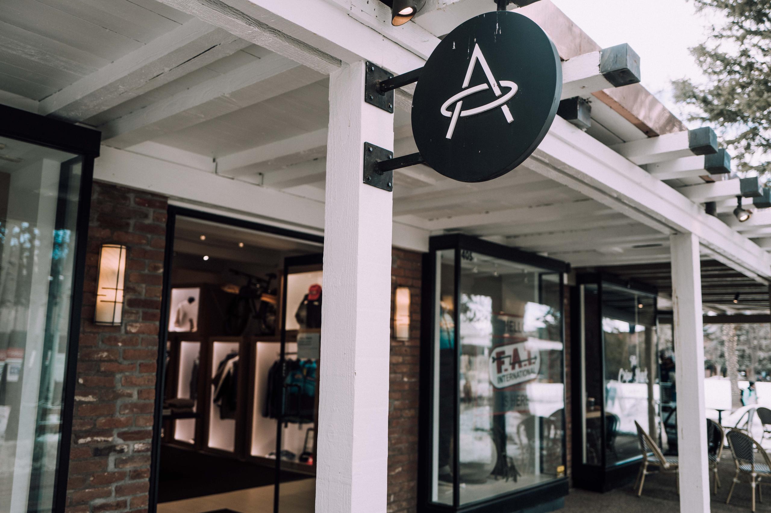 Exterior sign and storefront of Aether Aspen 