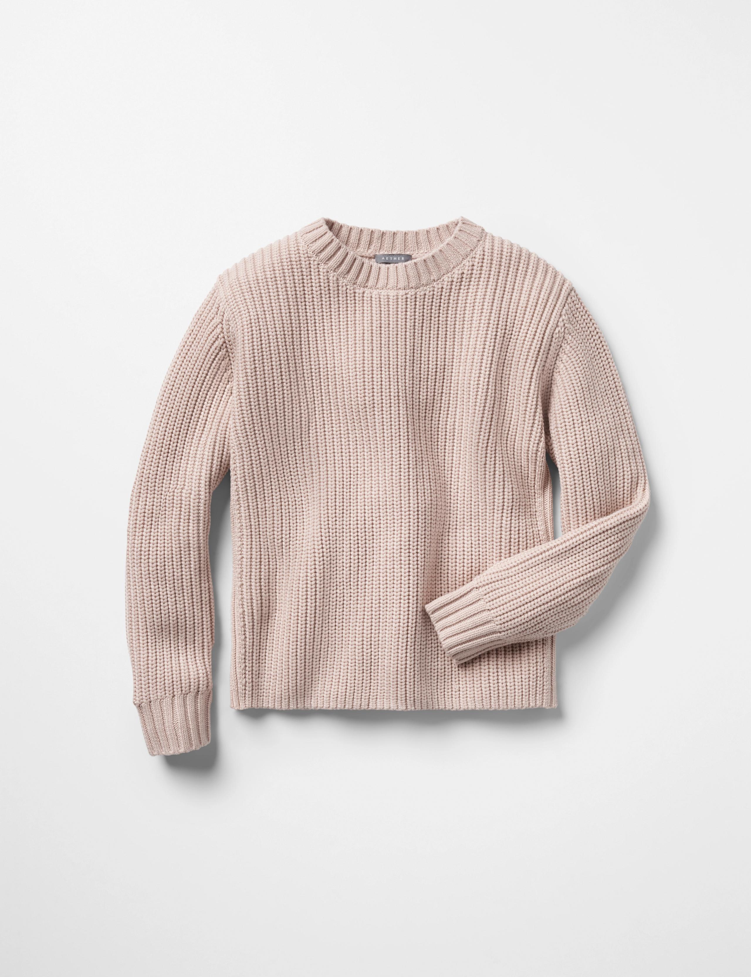Studio laydown of Sherwood Crewneck Sweater in Blush