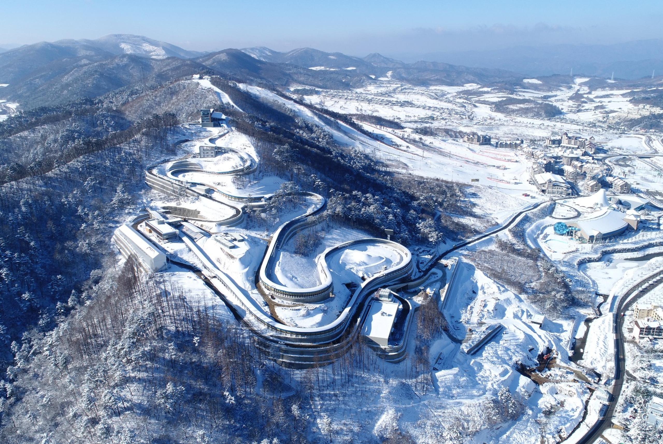 aerial view of PyeongChang, South Korea