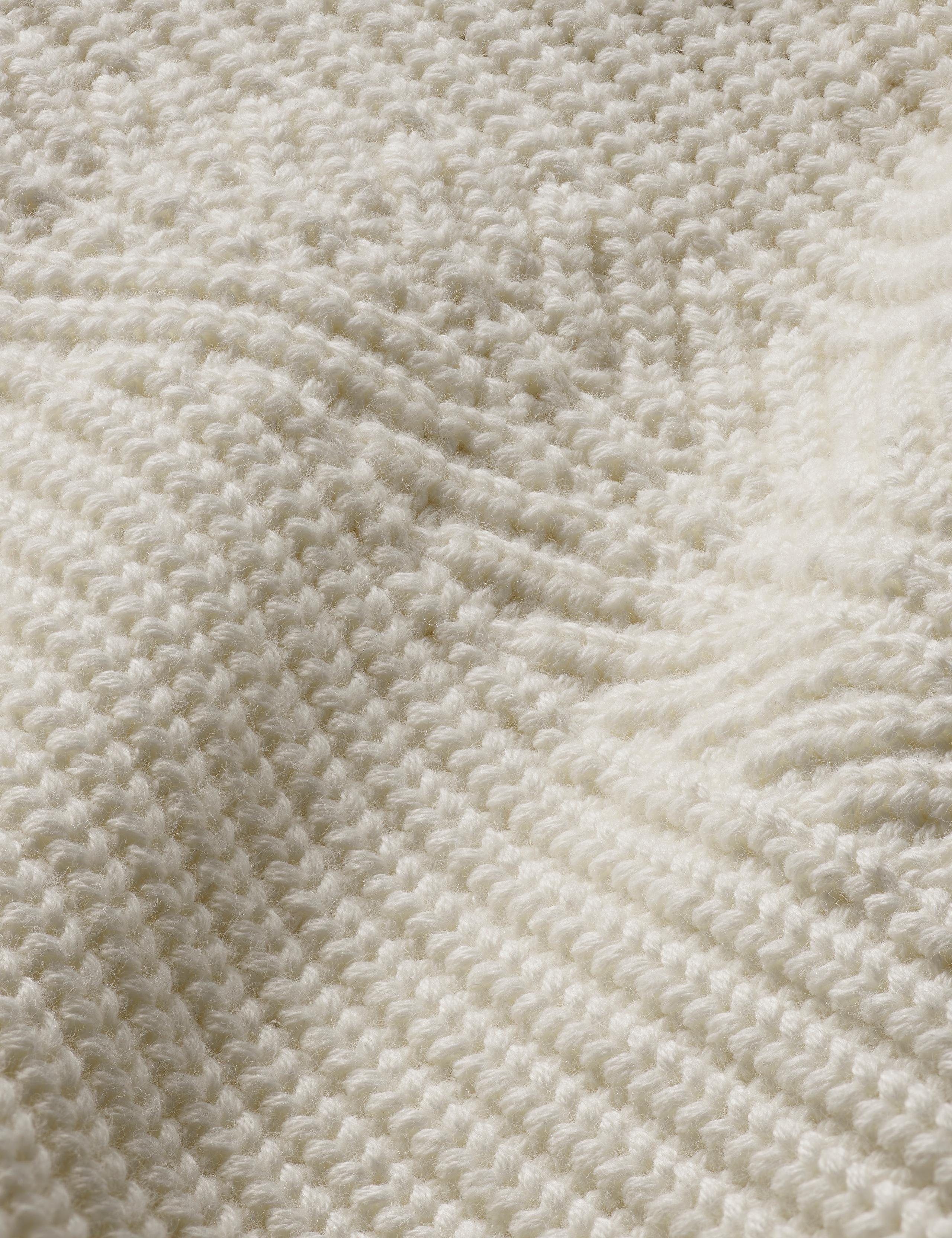 Closeup detail of sweater stitching