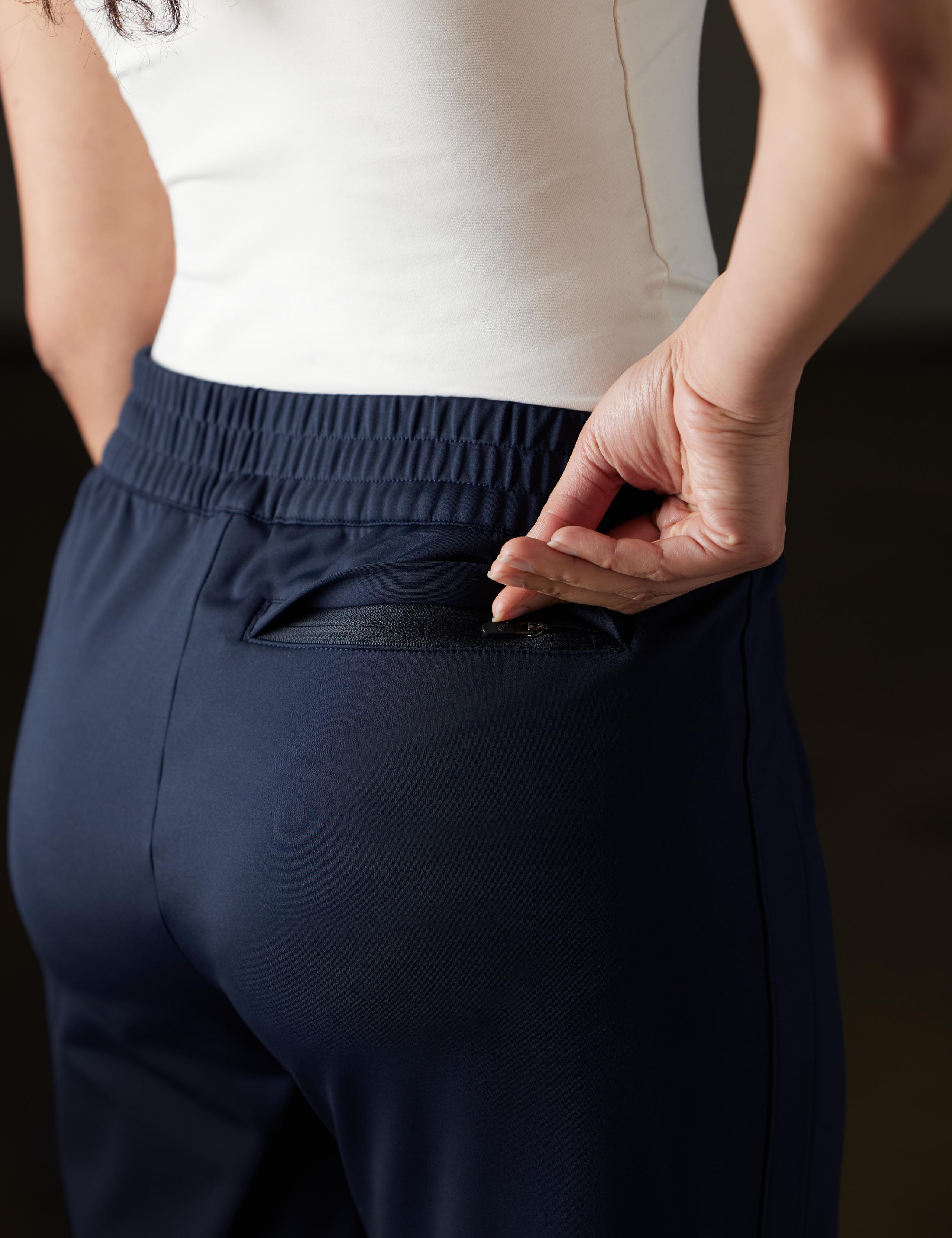 Closeup detail of back pant pocket