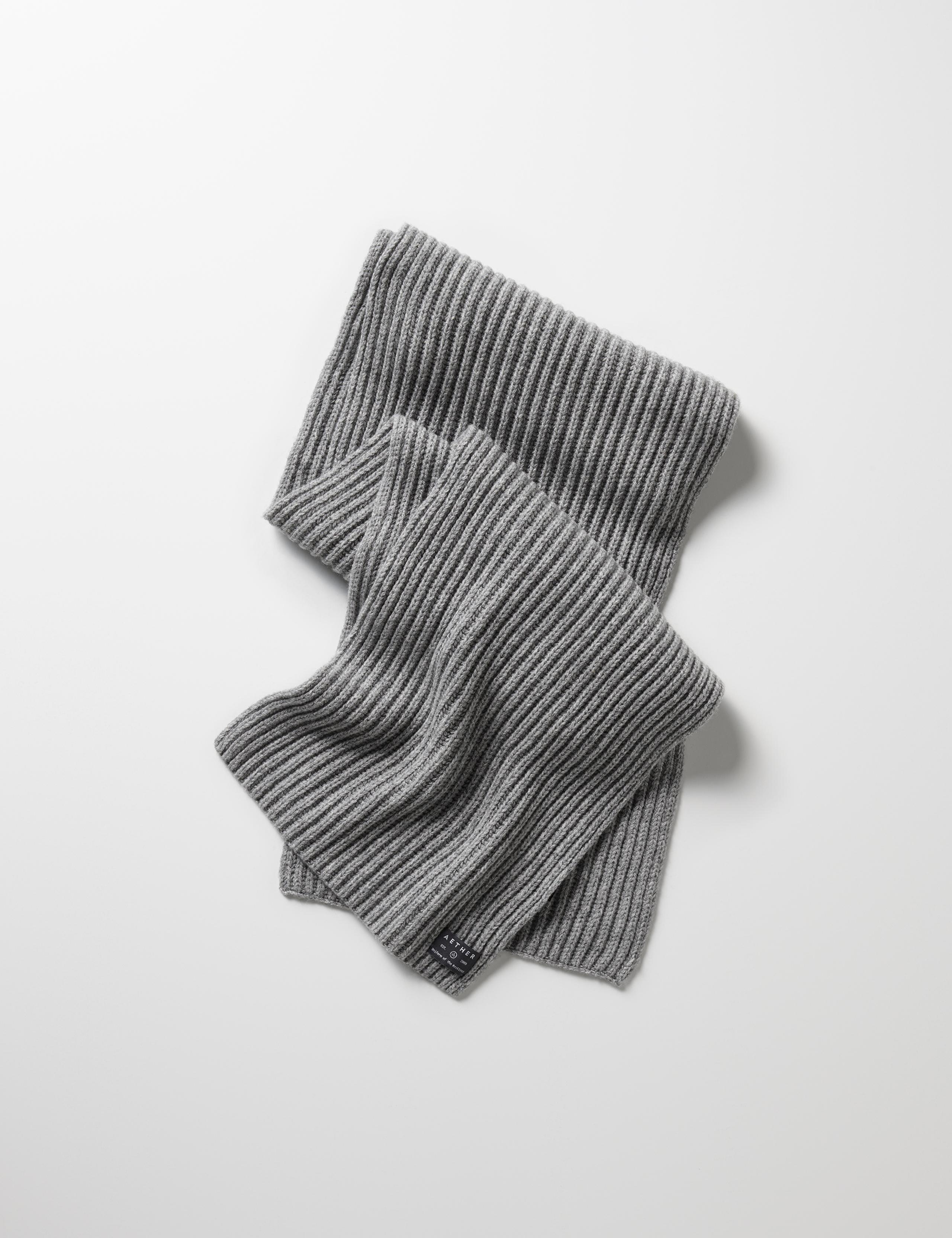 Lay-down shot of Ribbed Cashmere Scarf