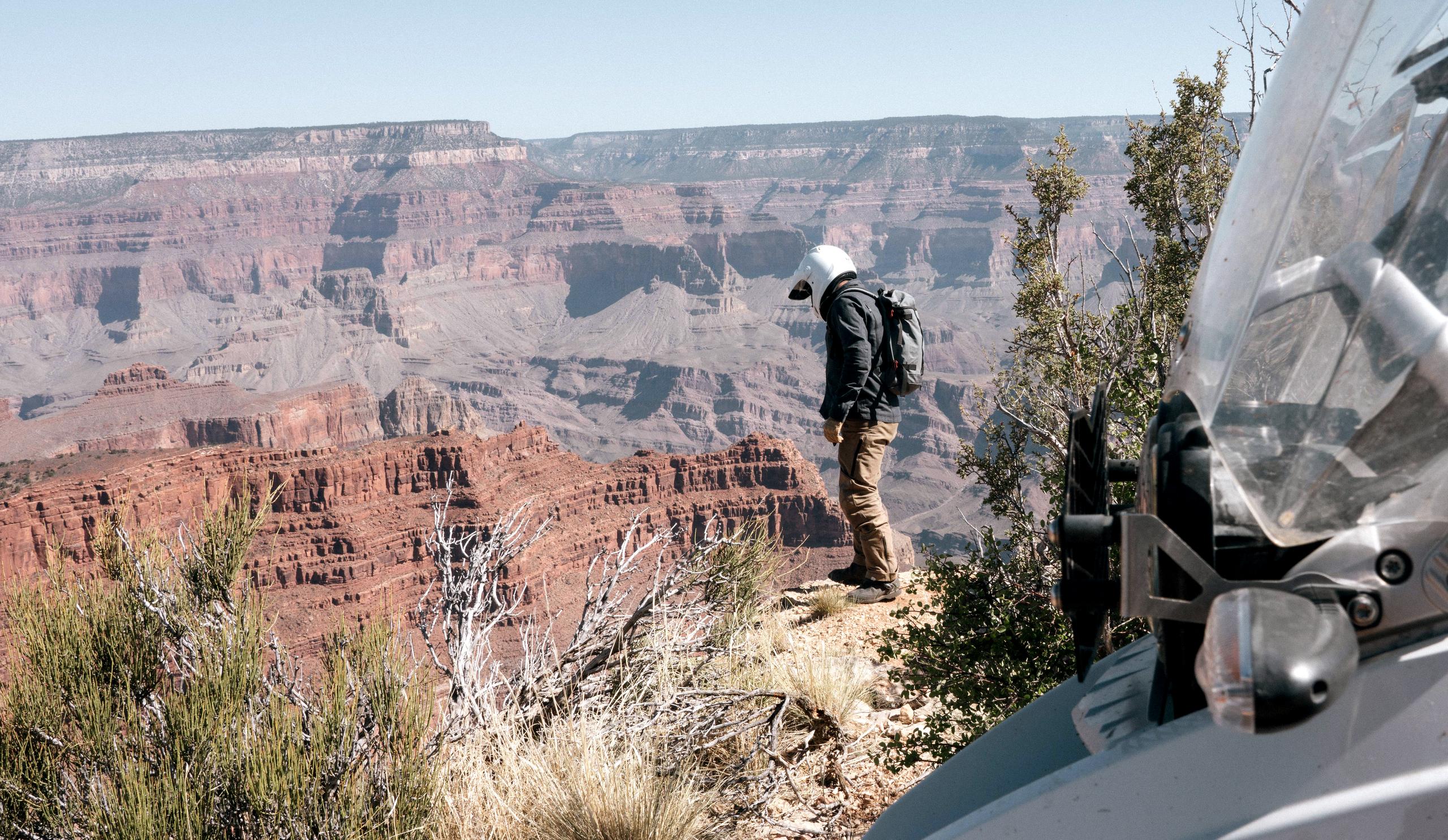 Men in Mojave Motorcycle Suit on canyon in Utah