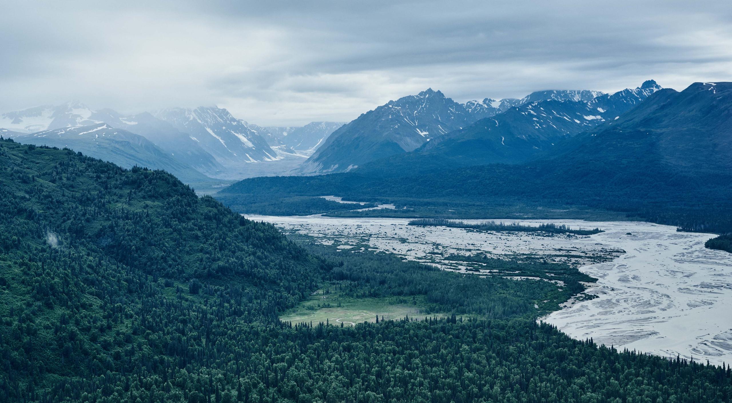 Mountain range view of Alaska