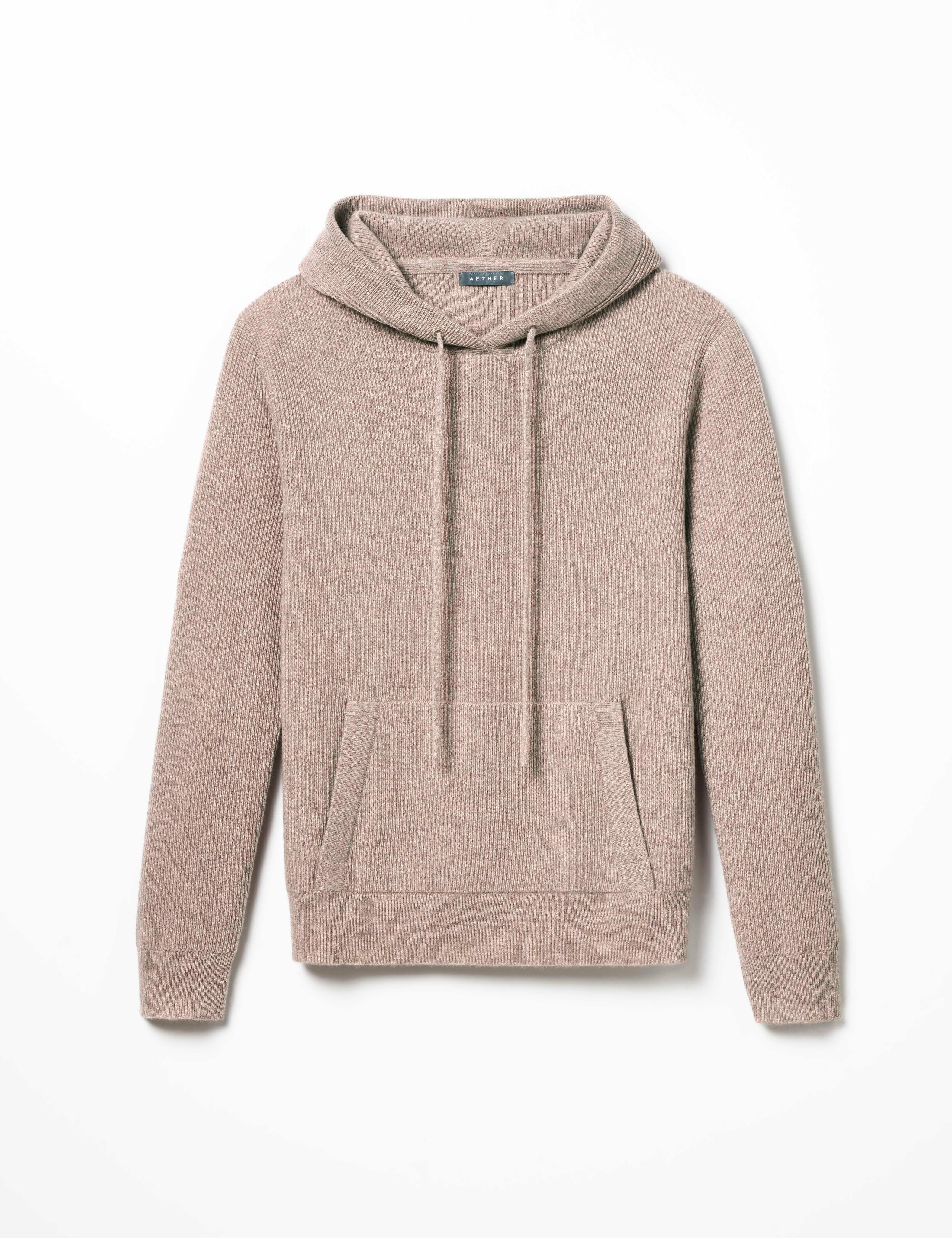 Studio laydown of Lawrence Cashmere Hooded Sweater