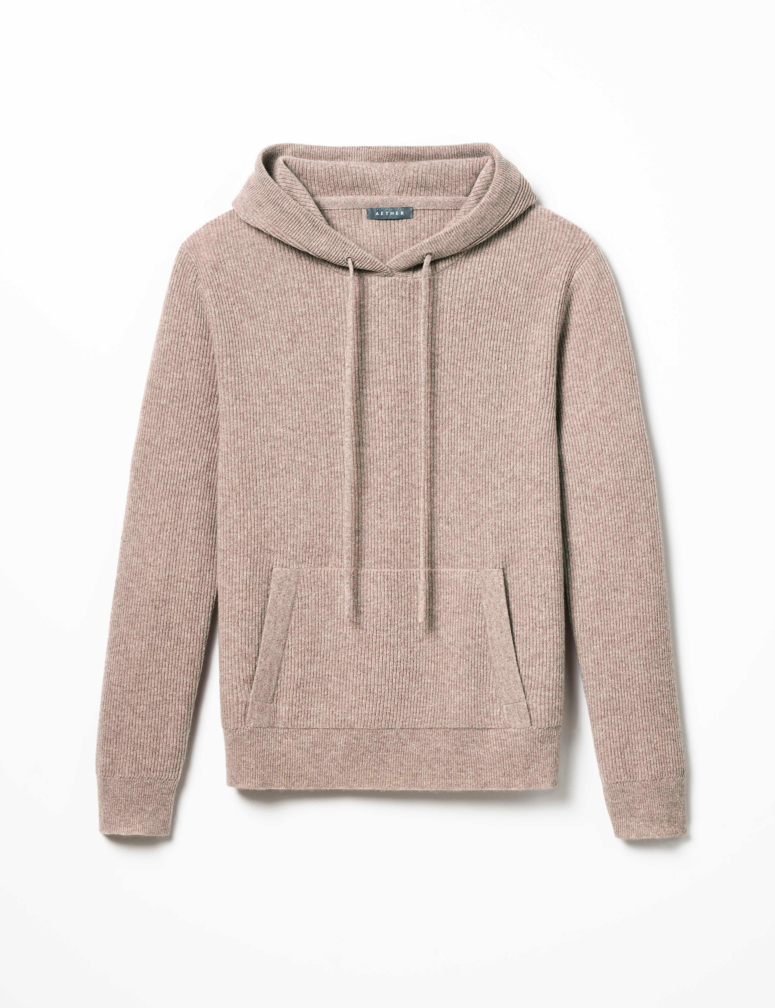 Studio lay-down of Lawrence Cashmere Hooded Sweater