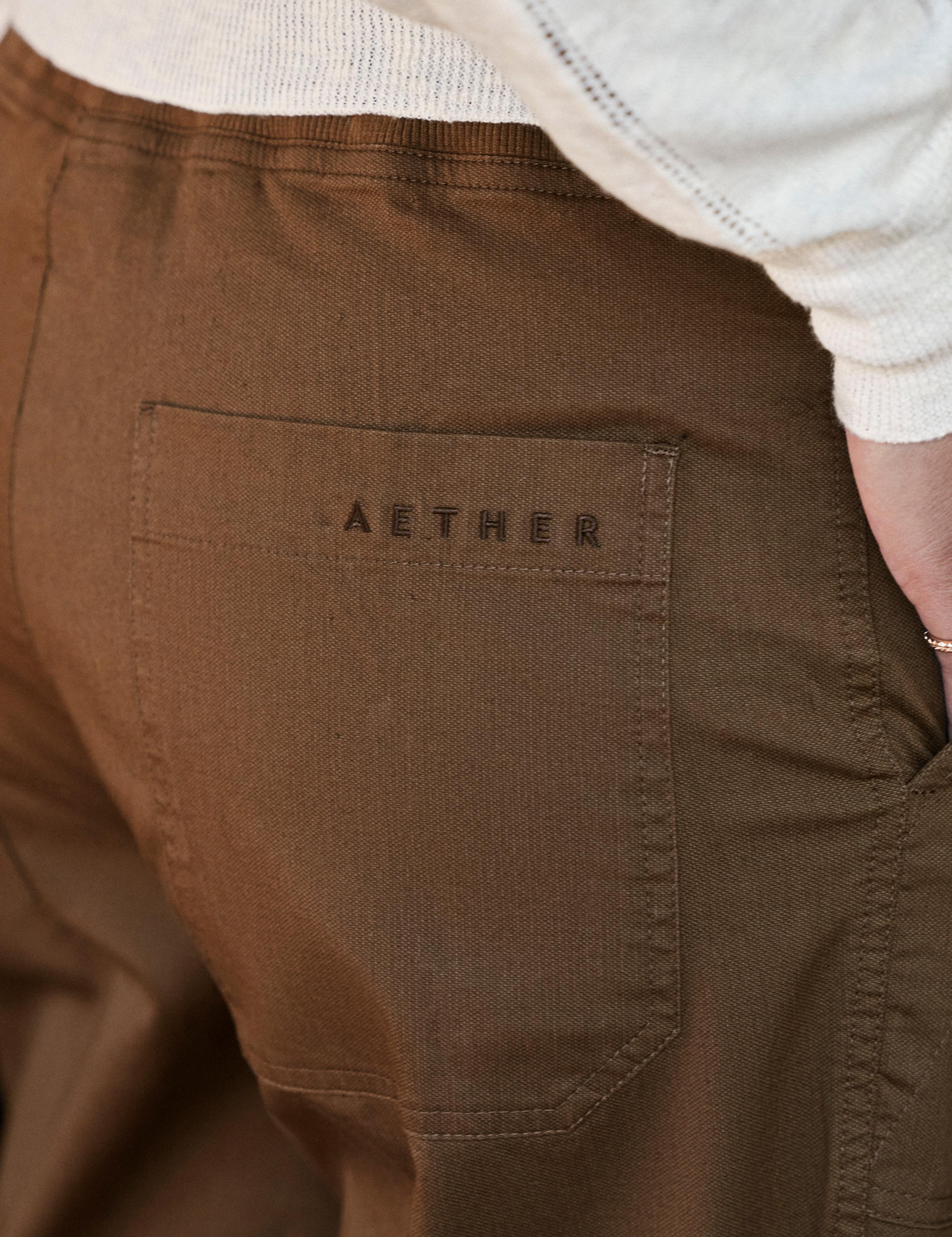 Detail of back pocket, woman wearing Huston Stretch-Cotton Pant