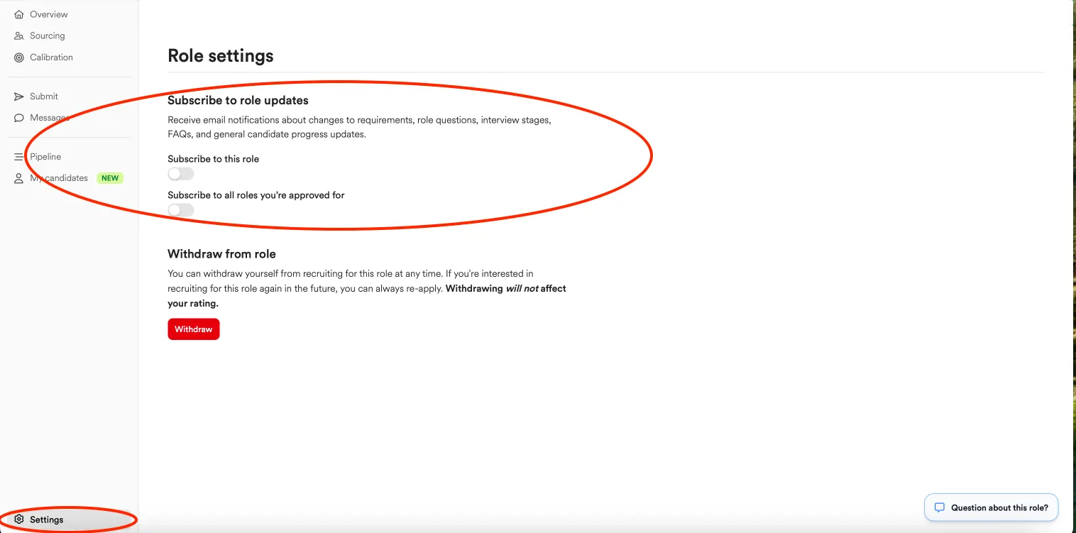 Role subscription screenshot